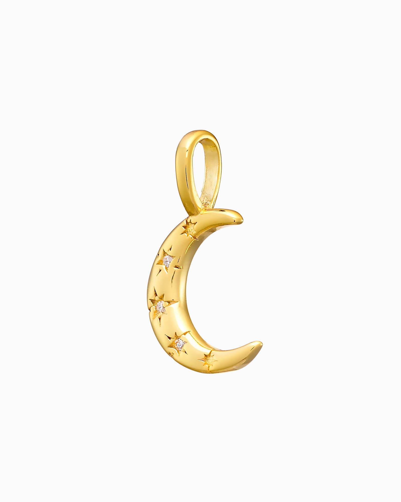 Charmed 14k Gold Vermeil Cubic Zirconia Moon Charm