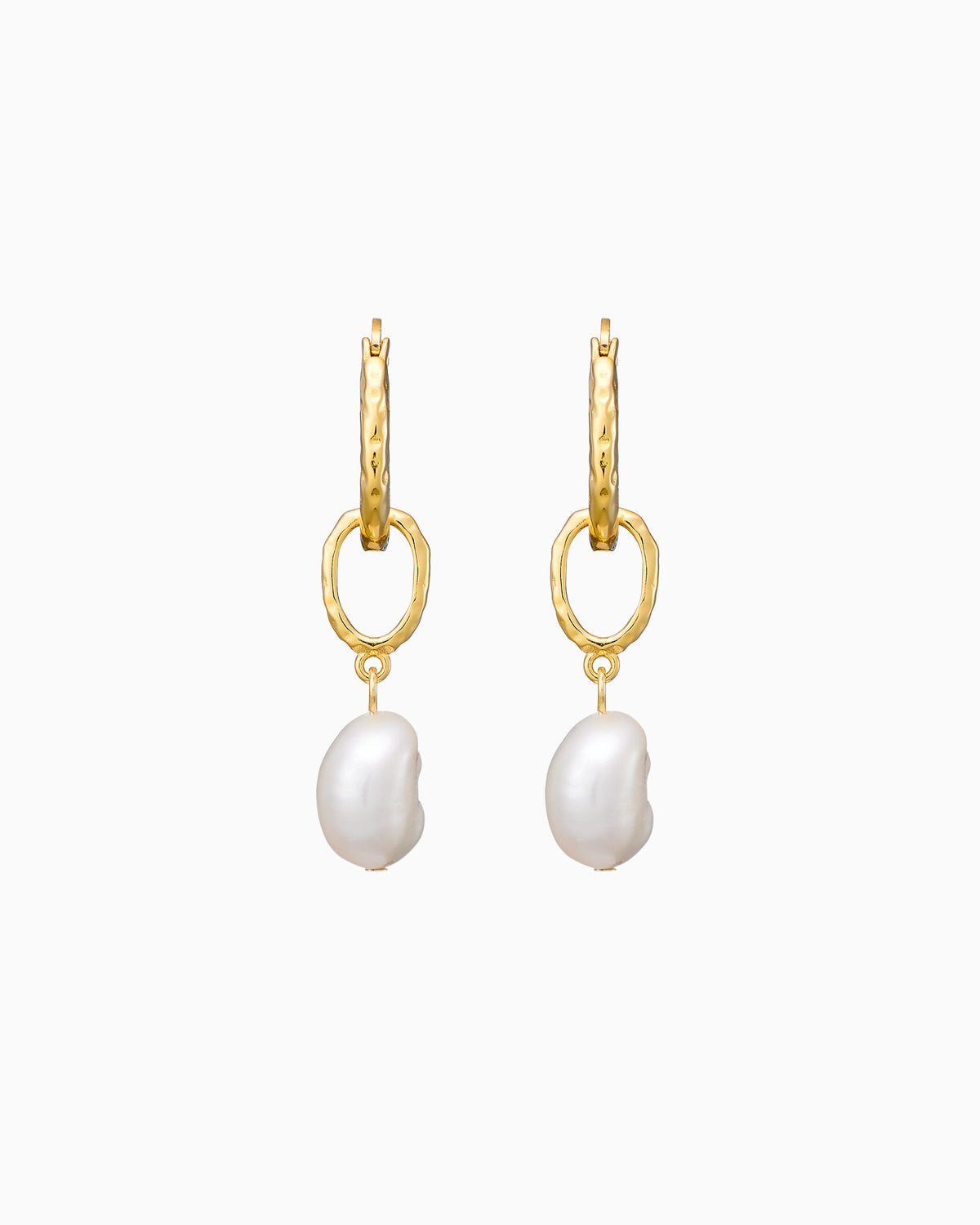 Perla 14k Gold Vermeil Pearl Drop Huggie Earrings