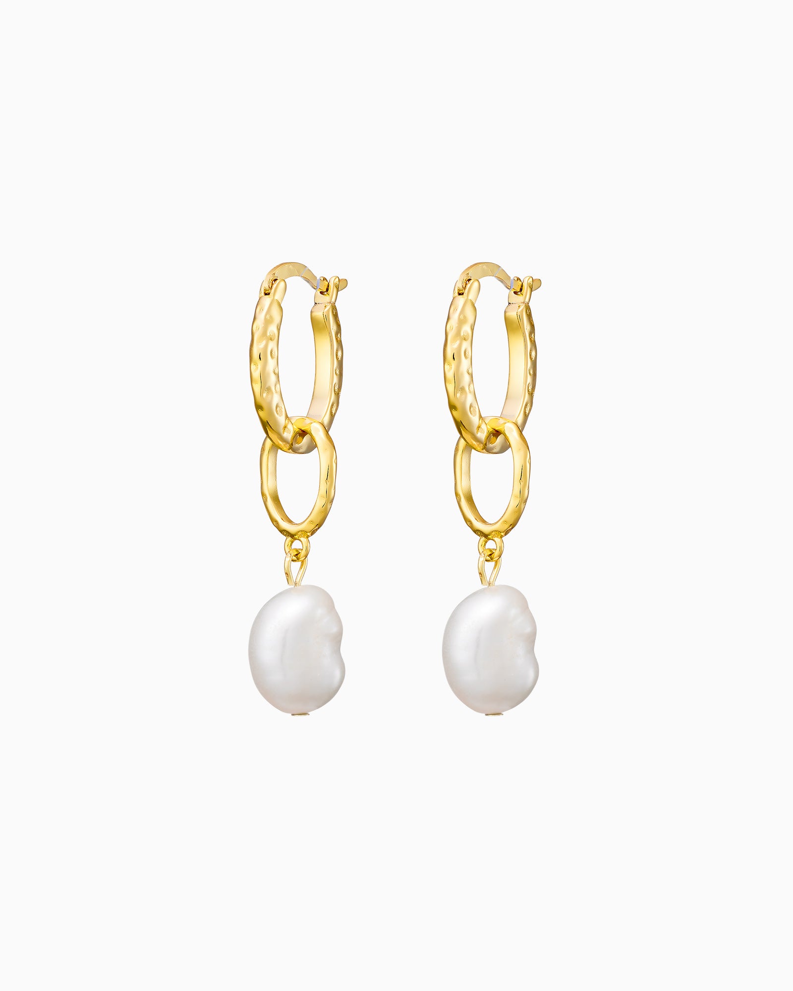 Perla 14k Gold Vermeil Pearl Drop Huggie Earrings