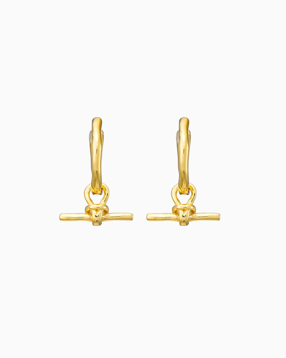 Lustre 14k Gold Vermeil Plain T-Bar Huggies
