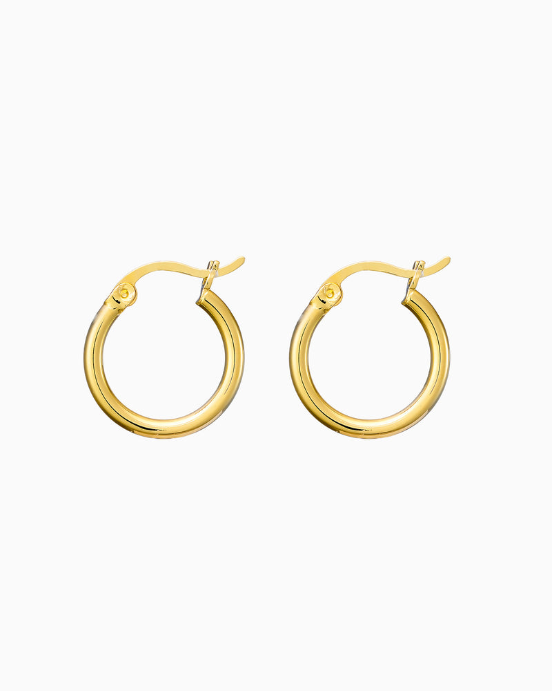 Icon 14K Gold Vermeil Plain 15mm Hoop Earrings