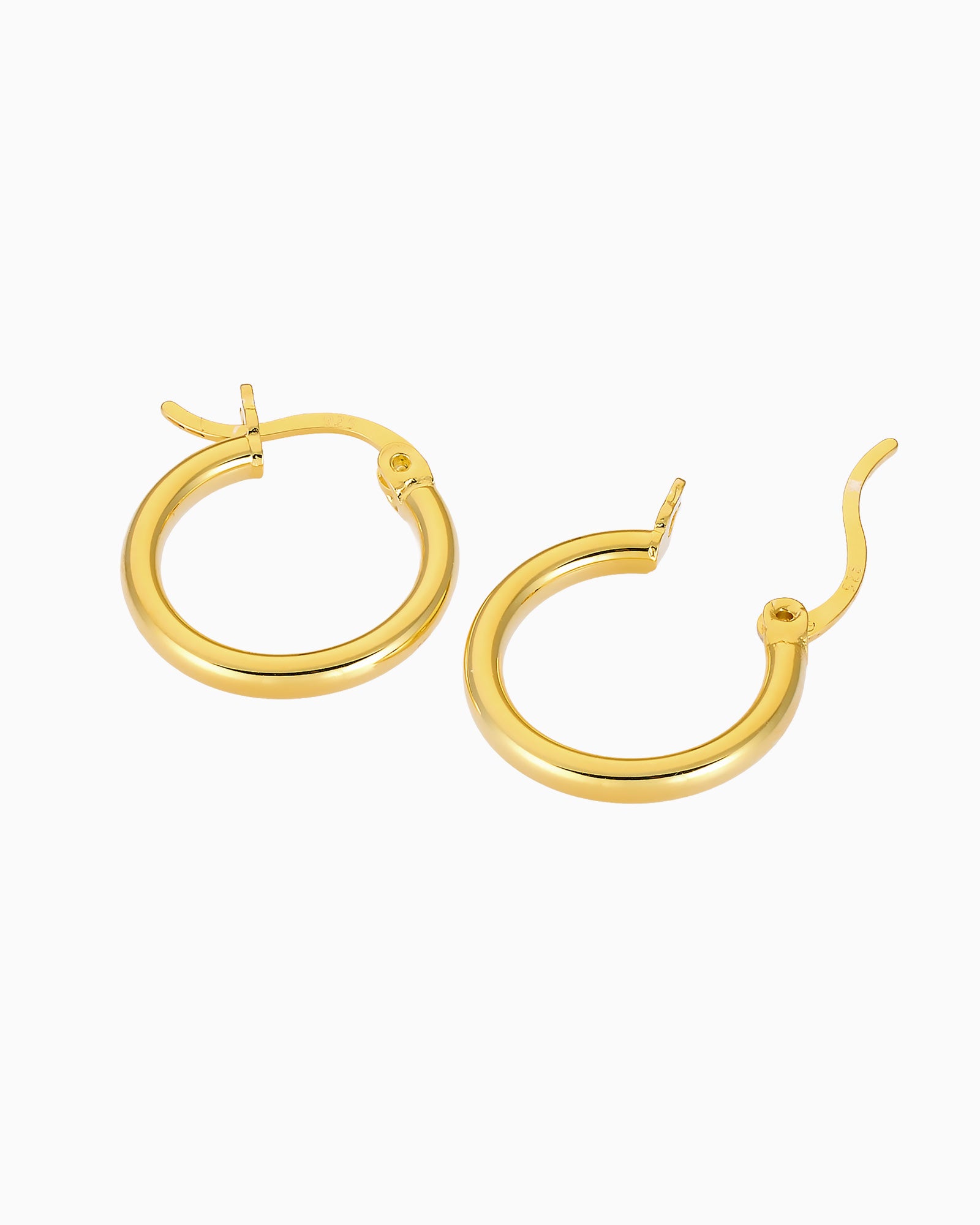 Icon 14K Gold Vermeil Plain 15mm Hoop Earrings