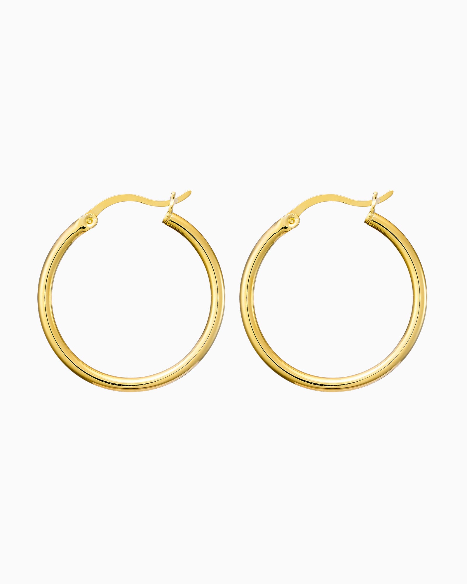 Icon 14K Gold Vermeil Plain 25mm Hoop Earrings