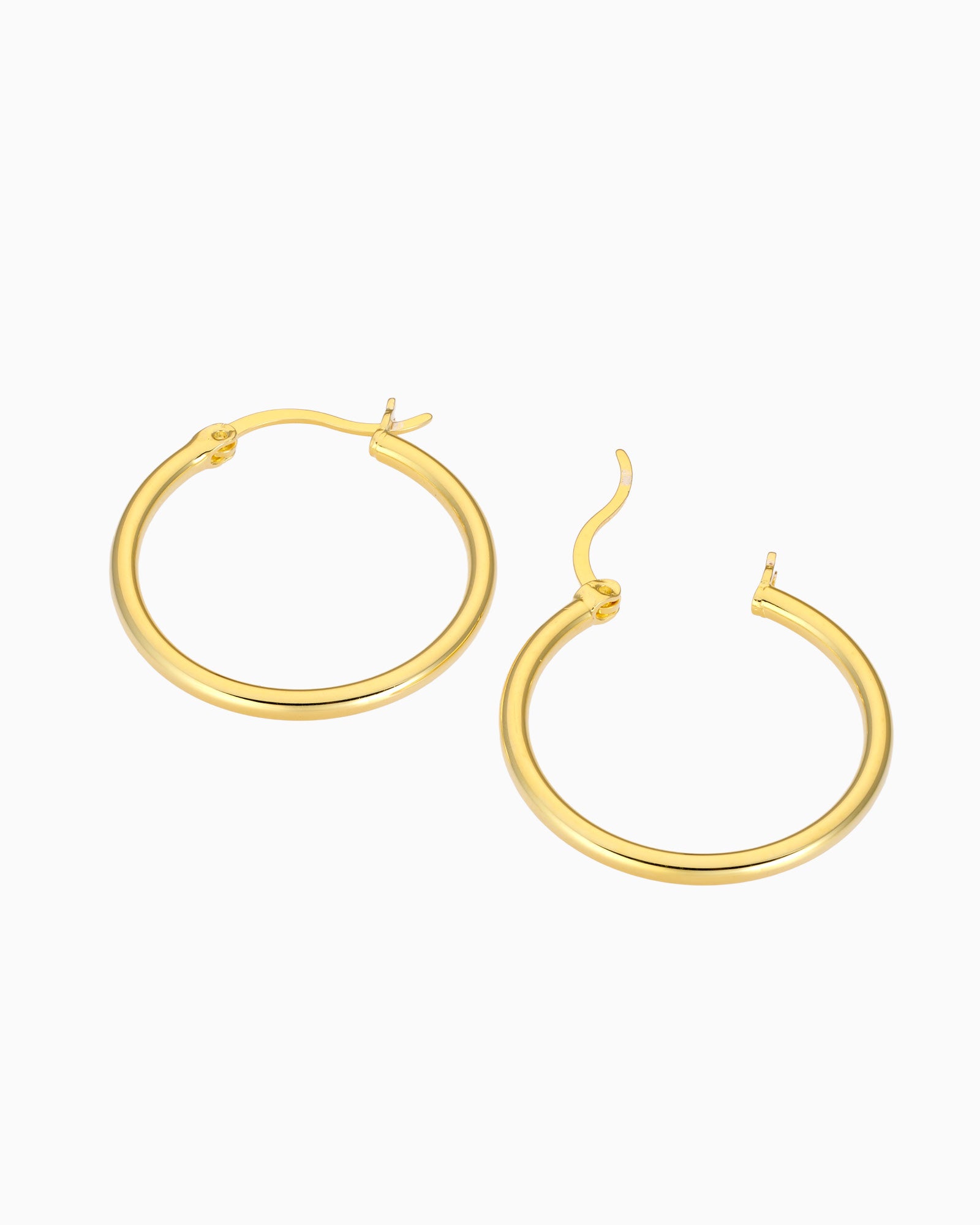 Icon 14K Gold Vermeil Plain 25mm Hoop Earrings