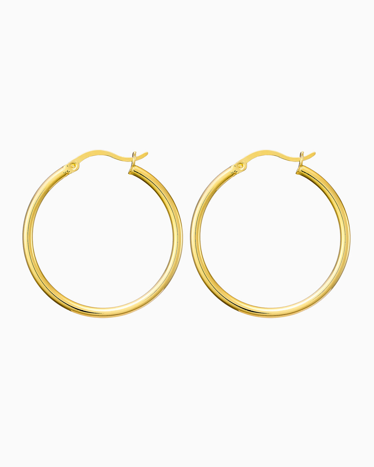 Icon 14K Gold Vermeil Plain 30mm Hoop Earrings