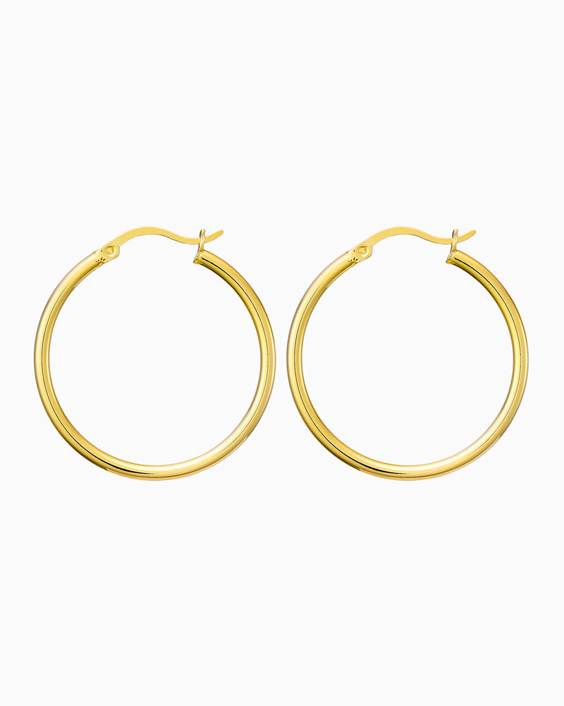 Icon 14K Gold Vermeil Plain 30mm Hoop Earrings