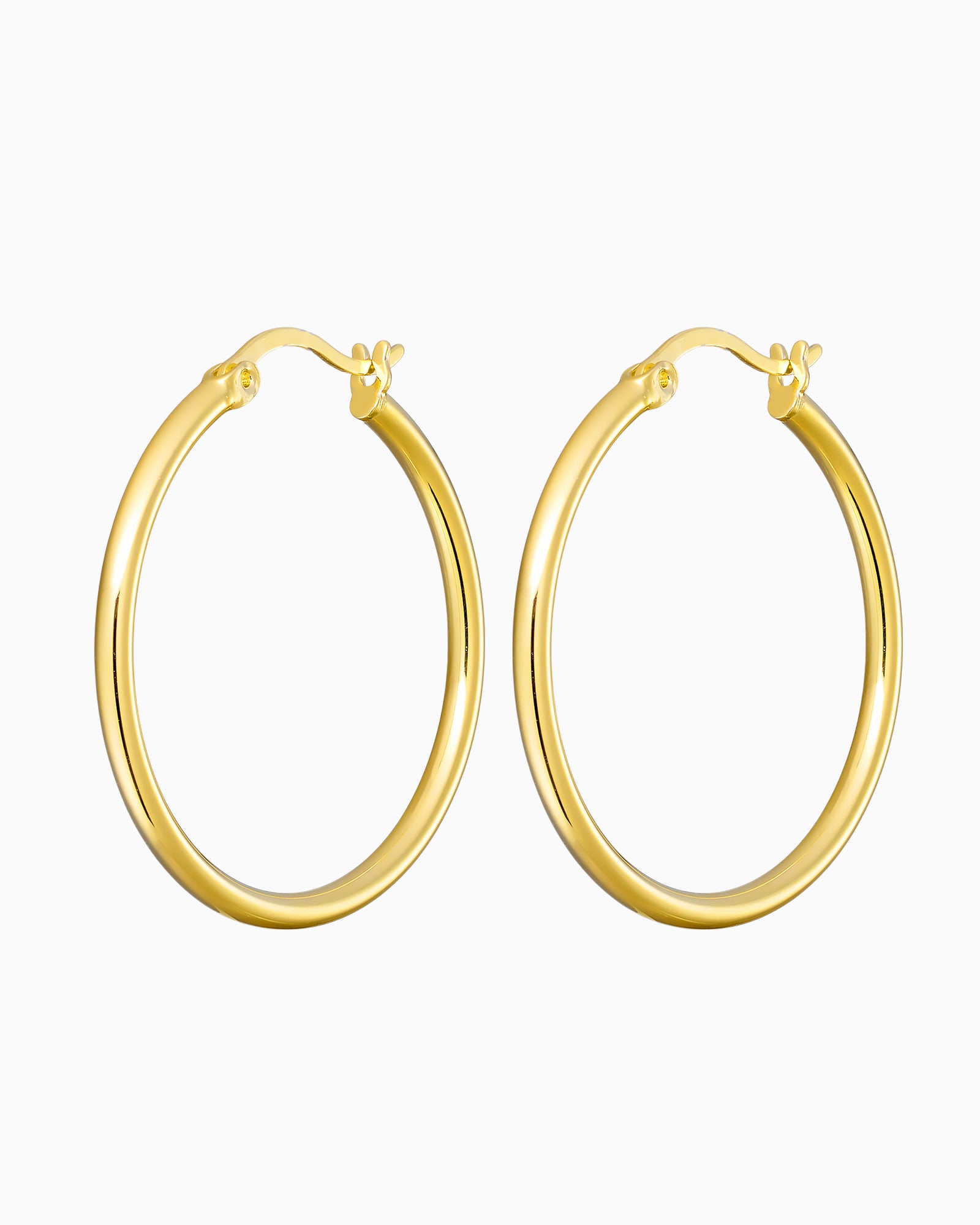 Icon 14K Gold Vermeil Plain 30mm Hoop Earrings