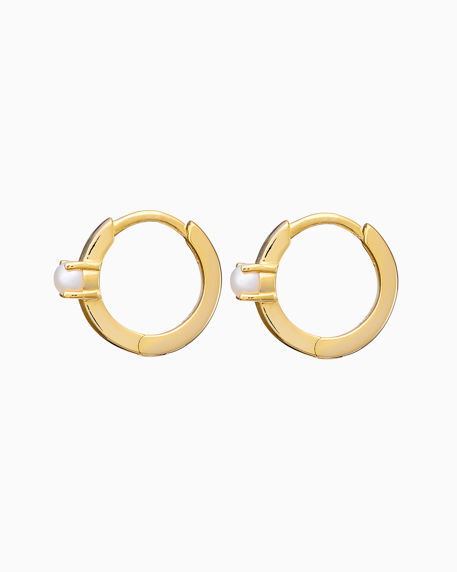 Perla 14k Gold Vermeil Pearl Huggies