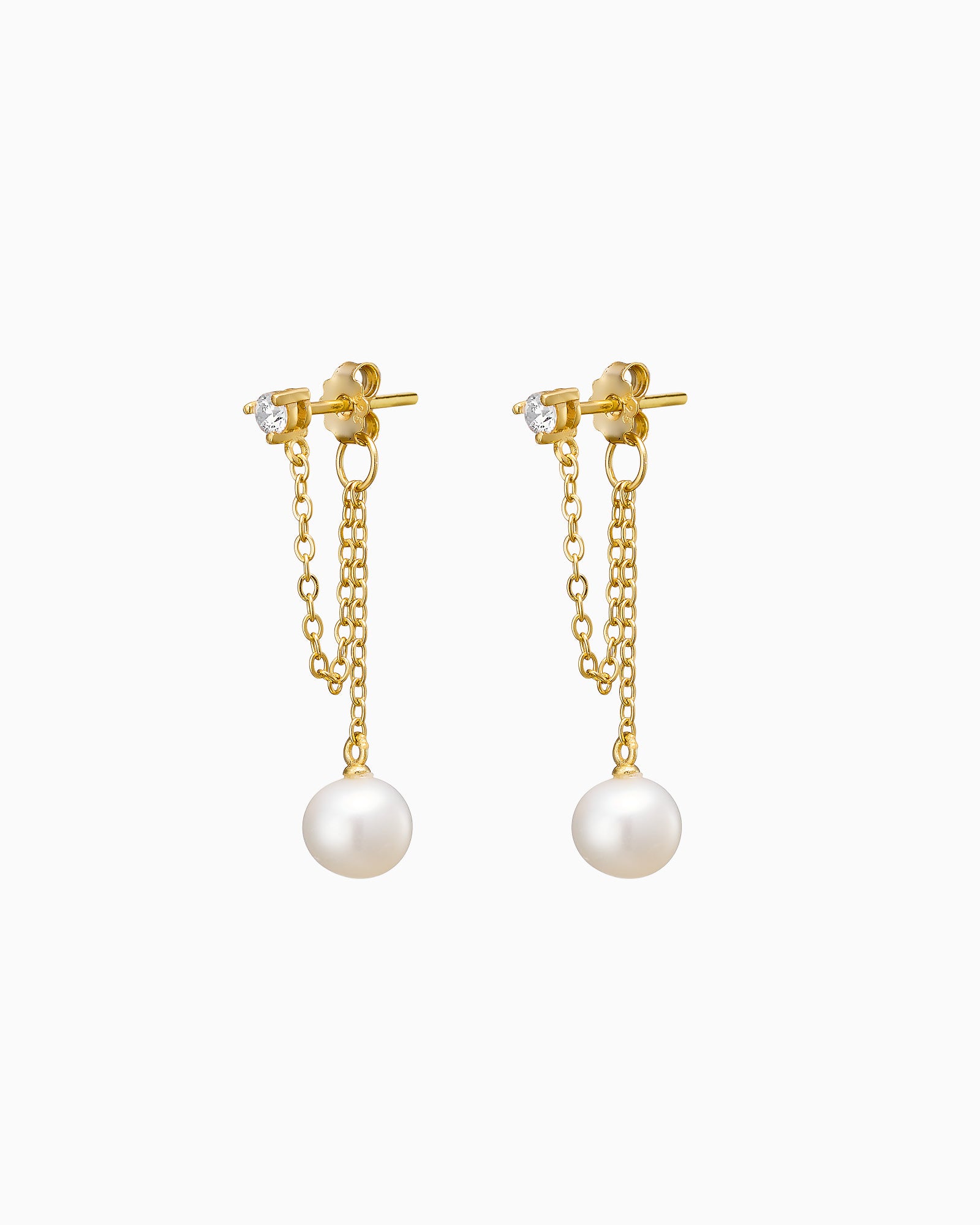 Perla 14k Gold Vermeil Cubic Zirconia & Pearl Stud Earrings