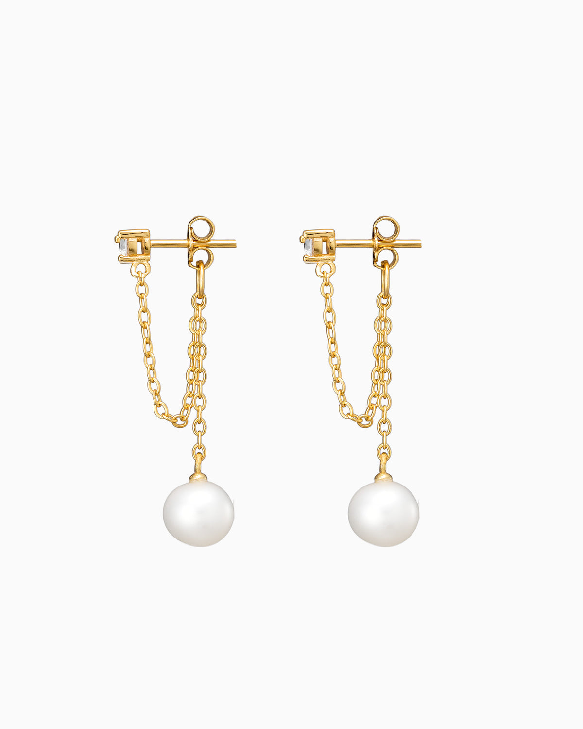 Perla 14k Gold Vermeil Cubic Zirconia & Pearl Stud Earrings
