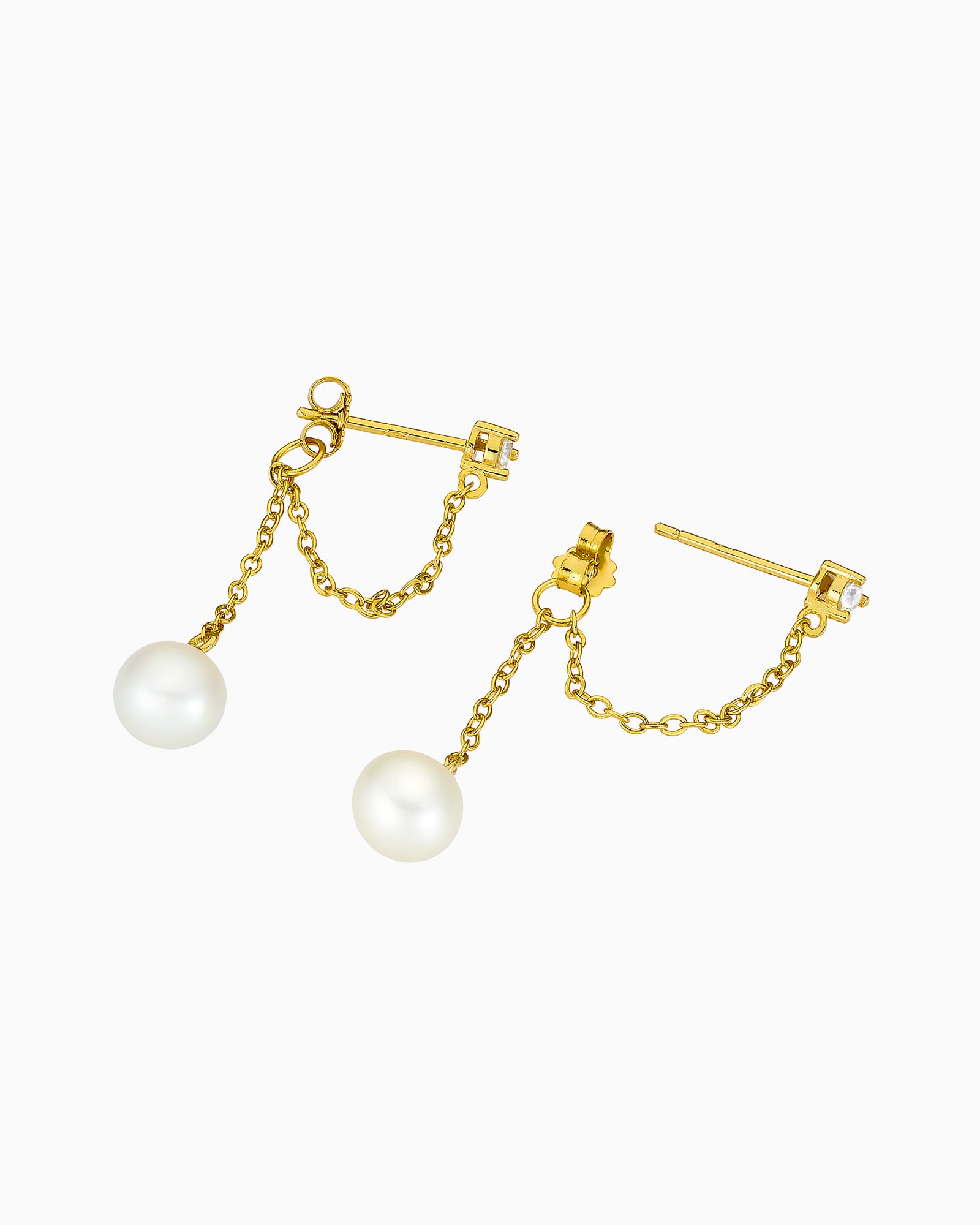 Perla 14k Gold Vermeil Cubic Zirconia & Pearl Stud Earrings