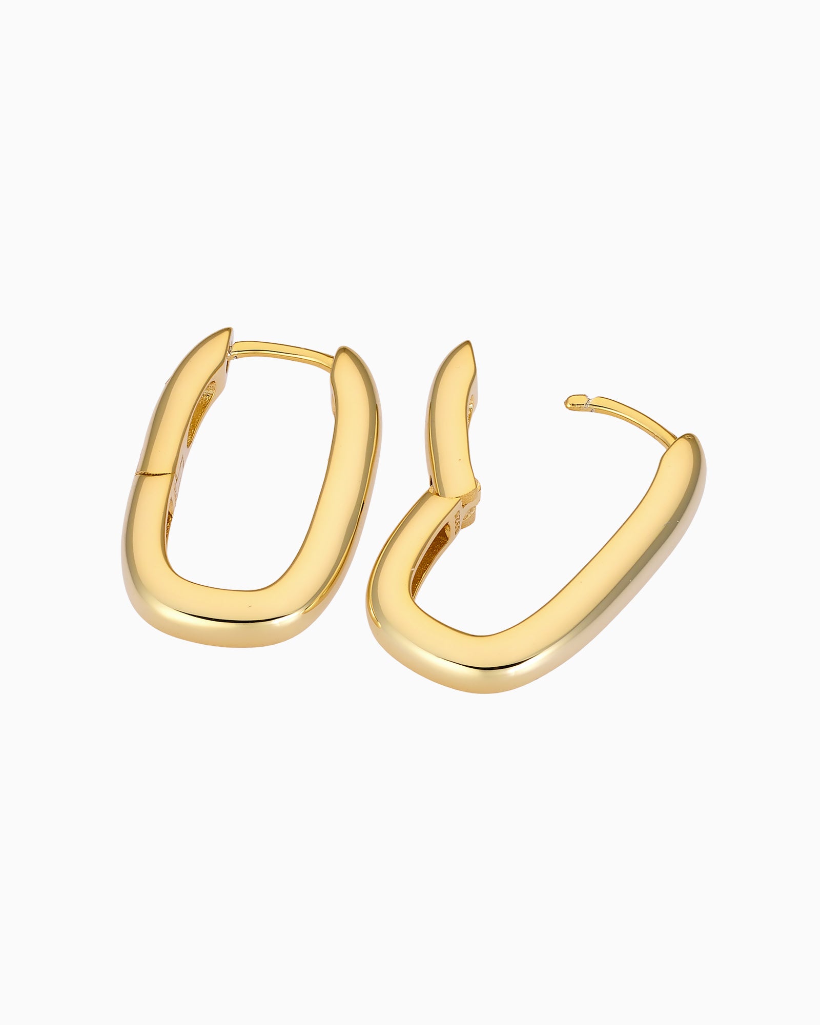 Icon 14k Gold Vermeil Plain Long Huggies