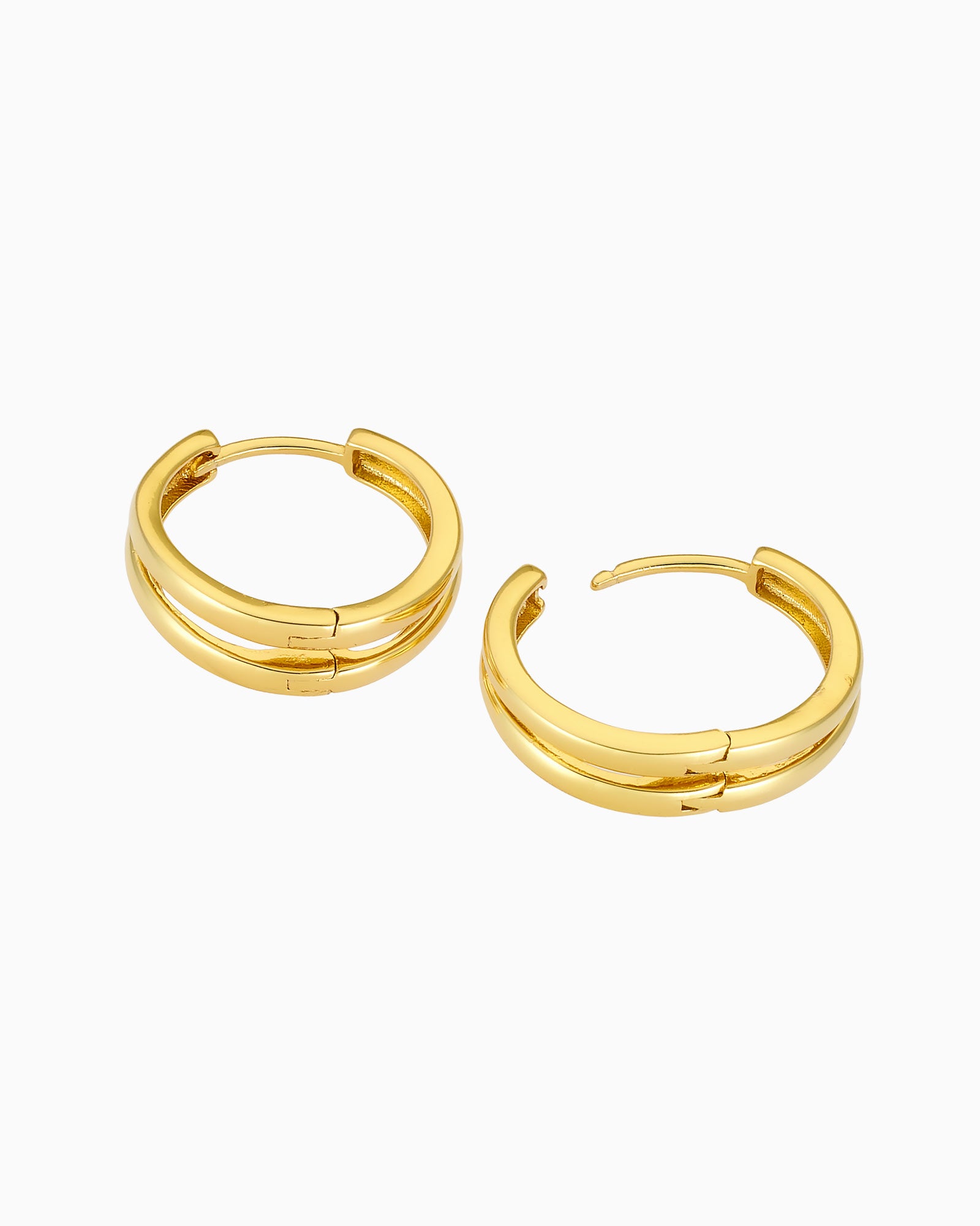 Icon 14k Gold Vermeil Double Hoop Huggies