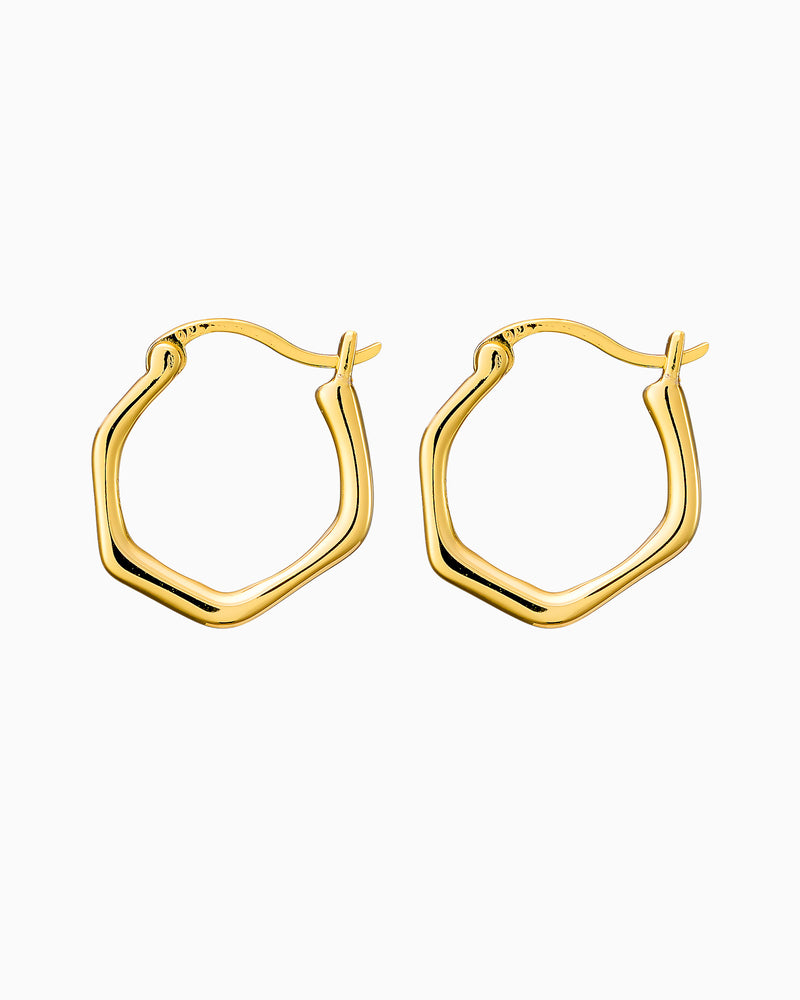 Icon 14k Gold Vermeil Angular Huggie Earrings