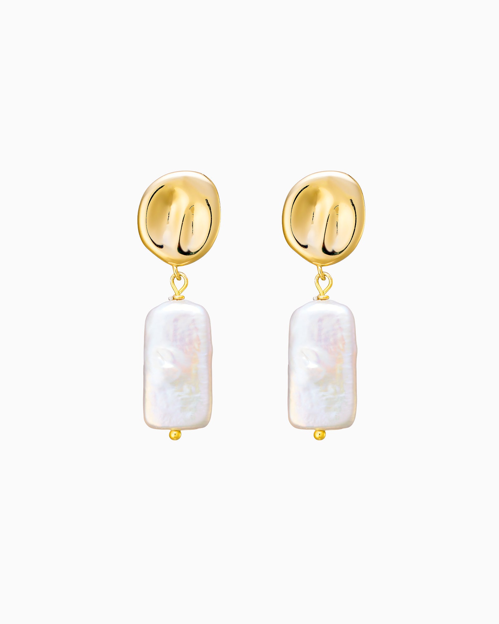 Perla 14k Gold Vermeil Pearl Dangle Stud Earrings