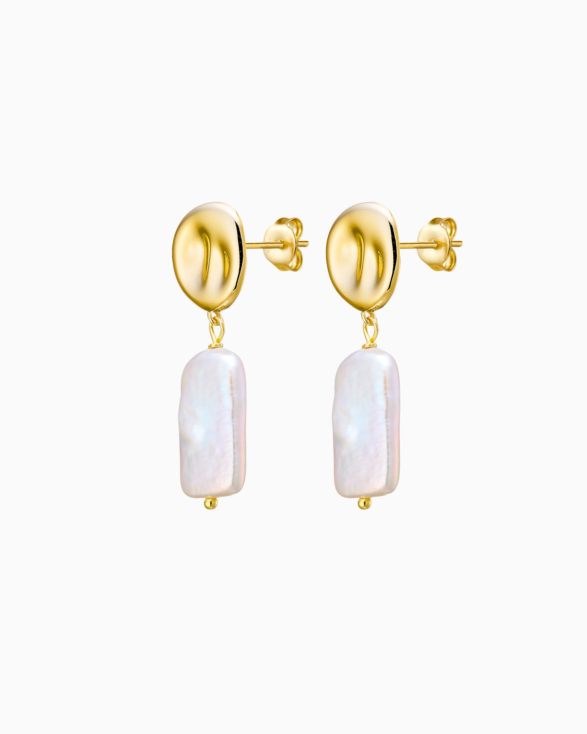 Perla 14k Gold Vermeil Pearl Dangle Stud Earrings