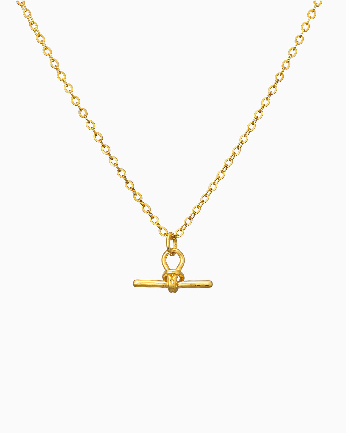 Lustre 14k Gold Vermeil Plain T-Bar Necklace