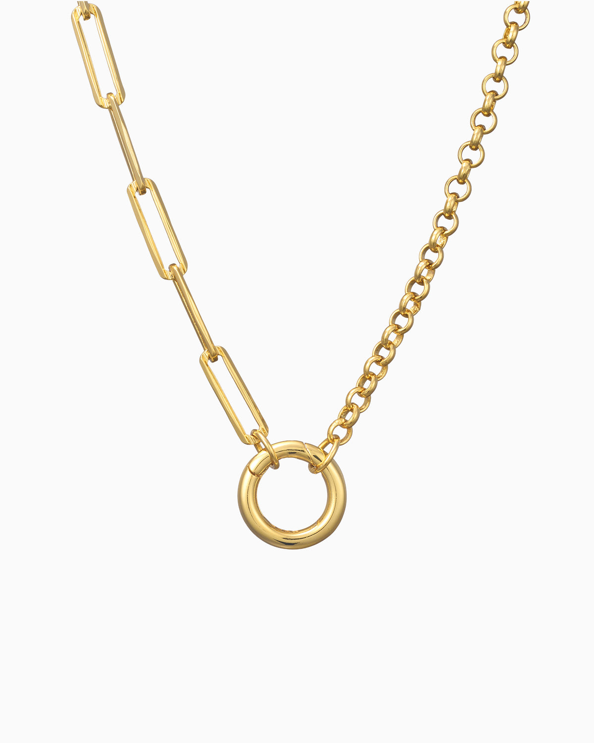 Charmed 14k Gold Vermeil Multi Chain 'O' Link Necklace 50cm