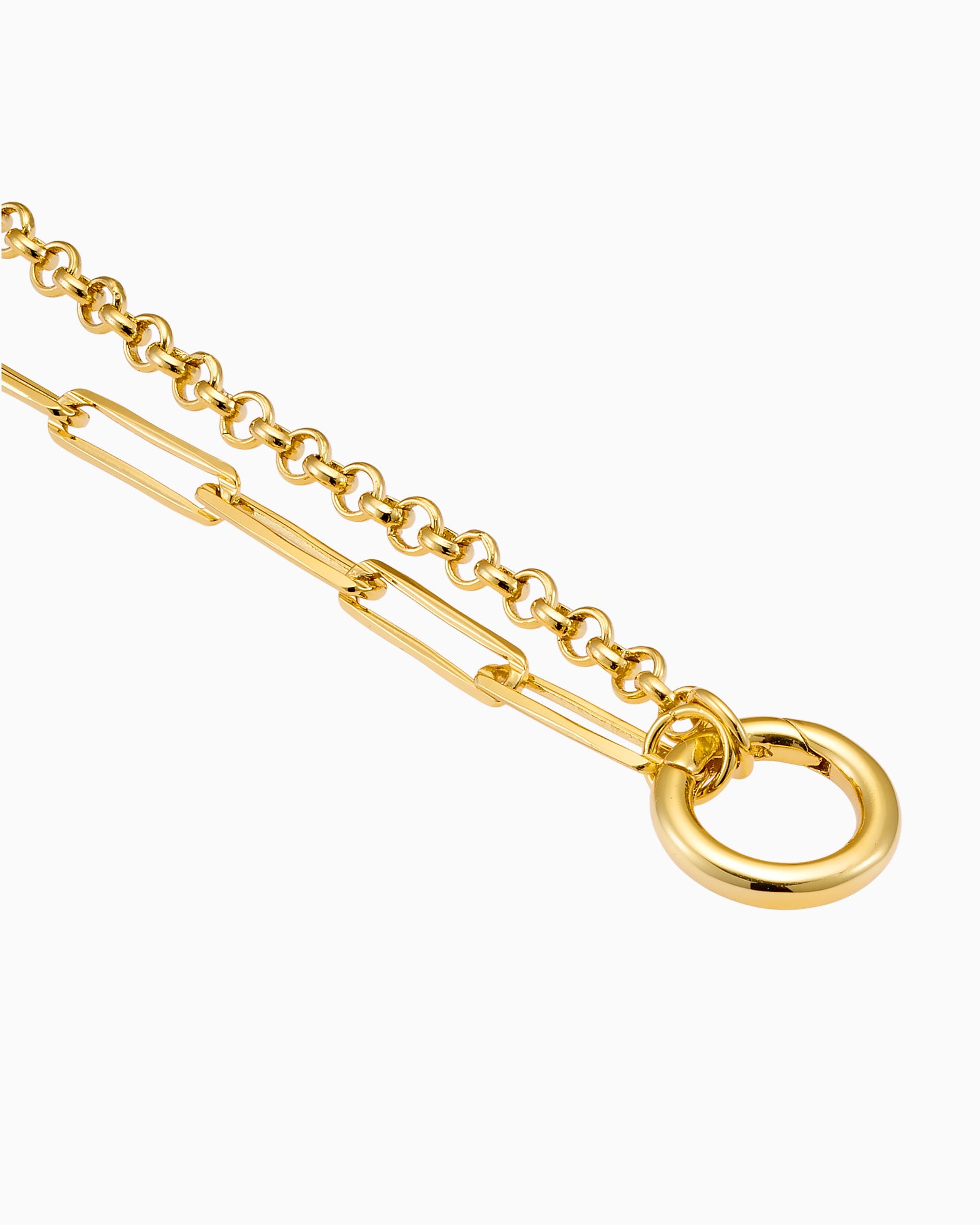Charmed 14k Gold Vermeil Multi Chain 'O' Link Necklace 50cm