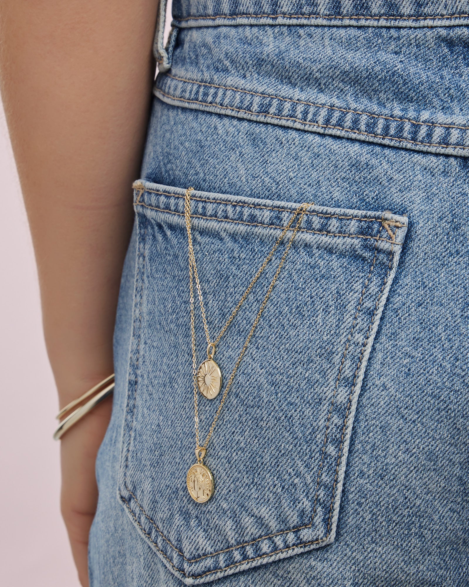 Lustre 14k Gold Vermeil Medallion Sun Necklace