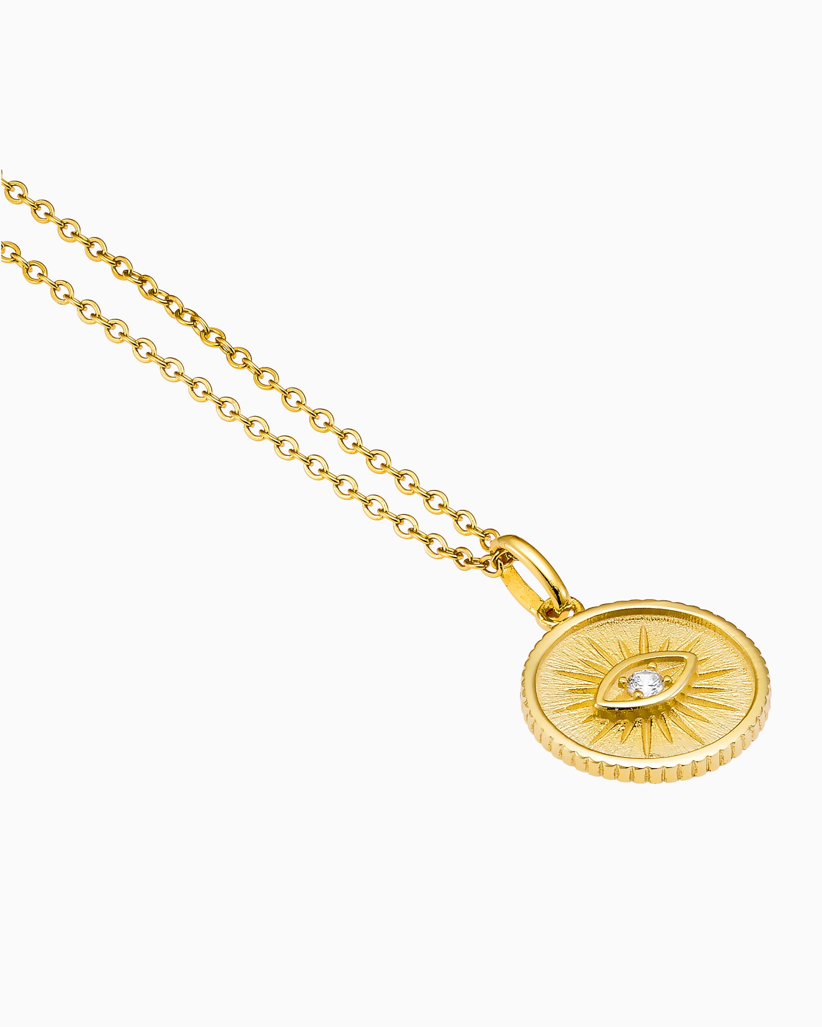 Lustre 14k Gold Vermeil Medallion Evil Eye Necklace