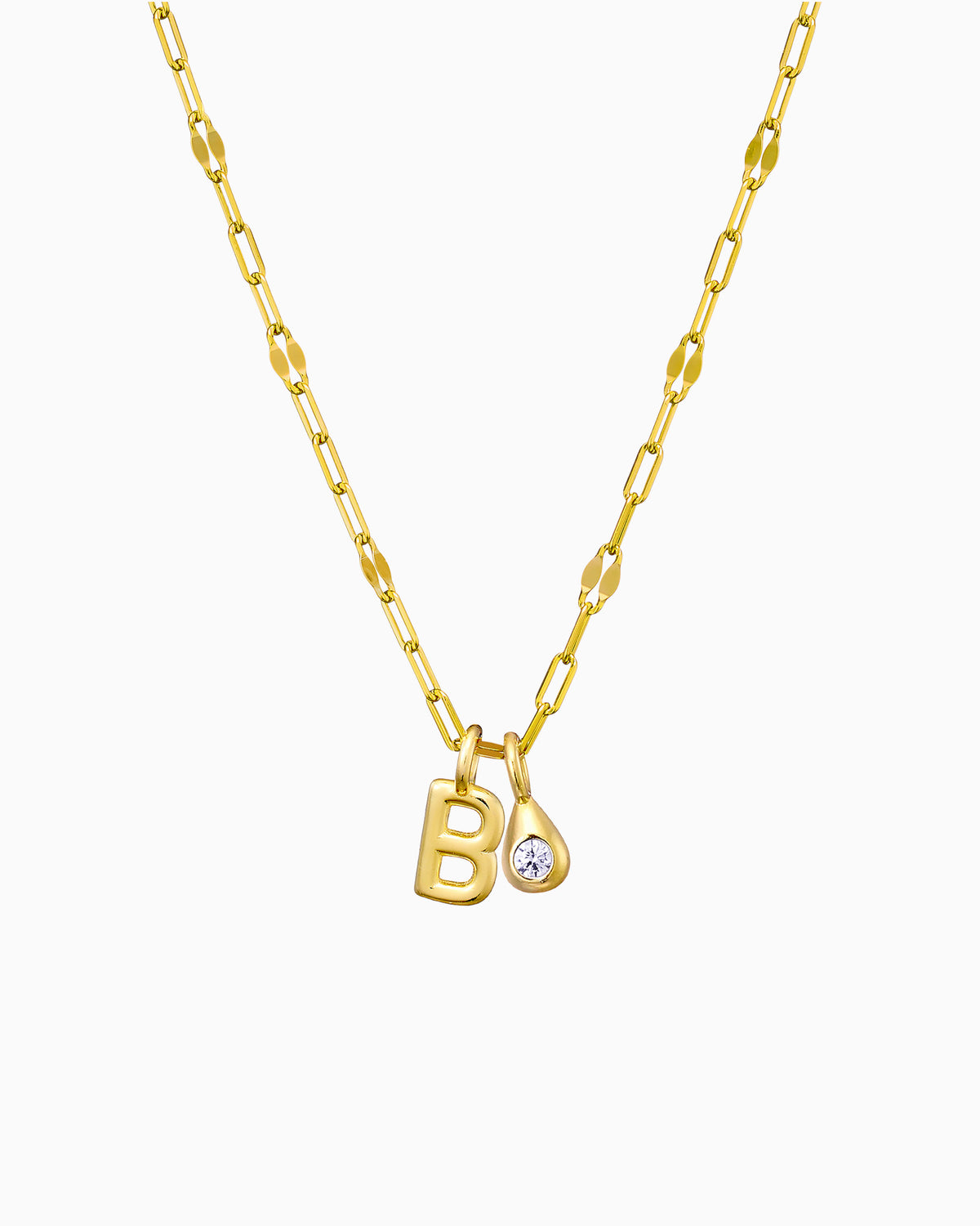 Imprint 14K Gold Vermeil B Initial Cubic Zirconia Necklace