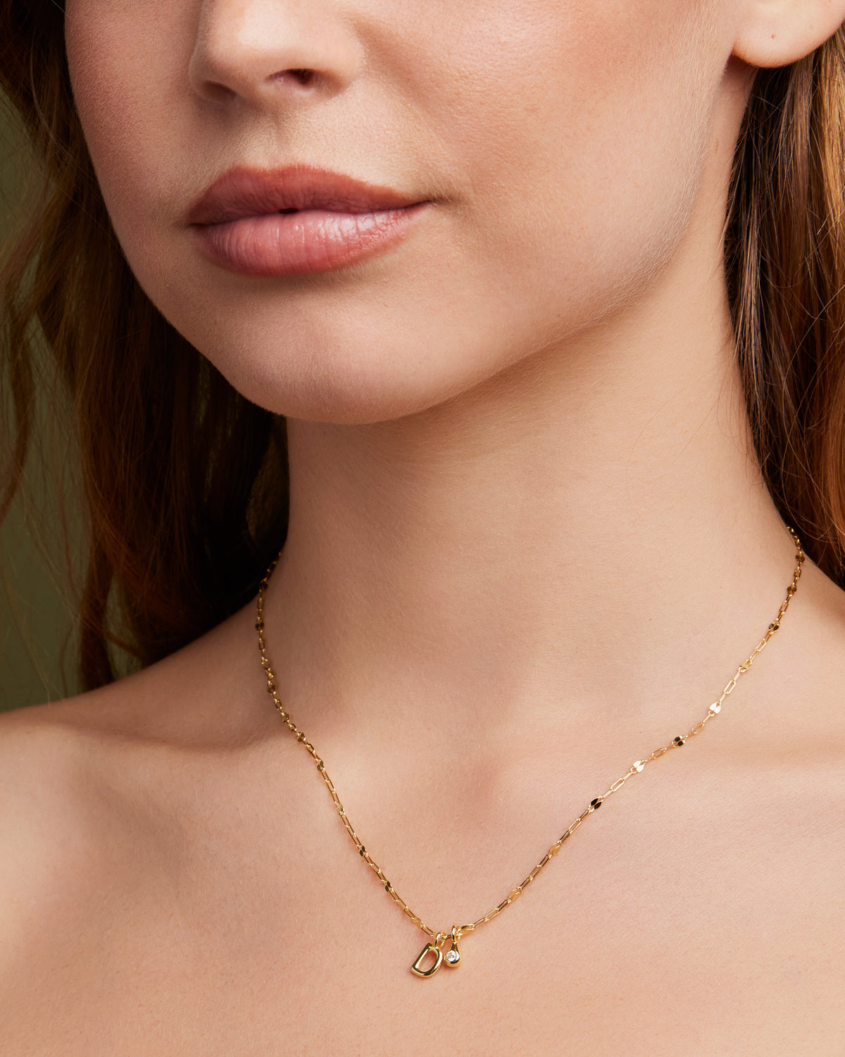 Imprint 14K Gold Vermeil D Initial Cubic Zirconia Necklace