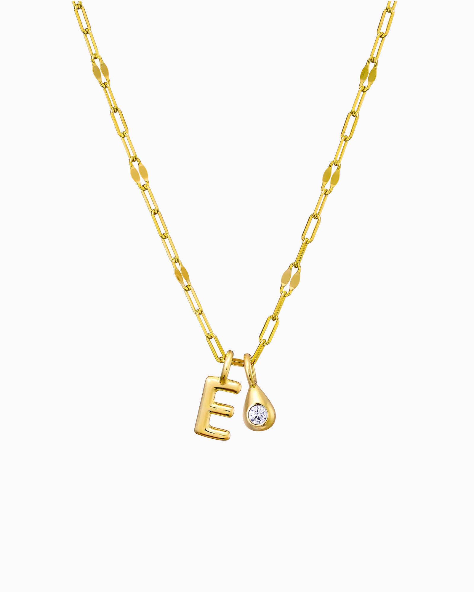 Imprint 14K Gold Vermeil E Initial Cubic Zirconia Necklace