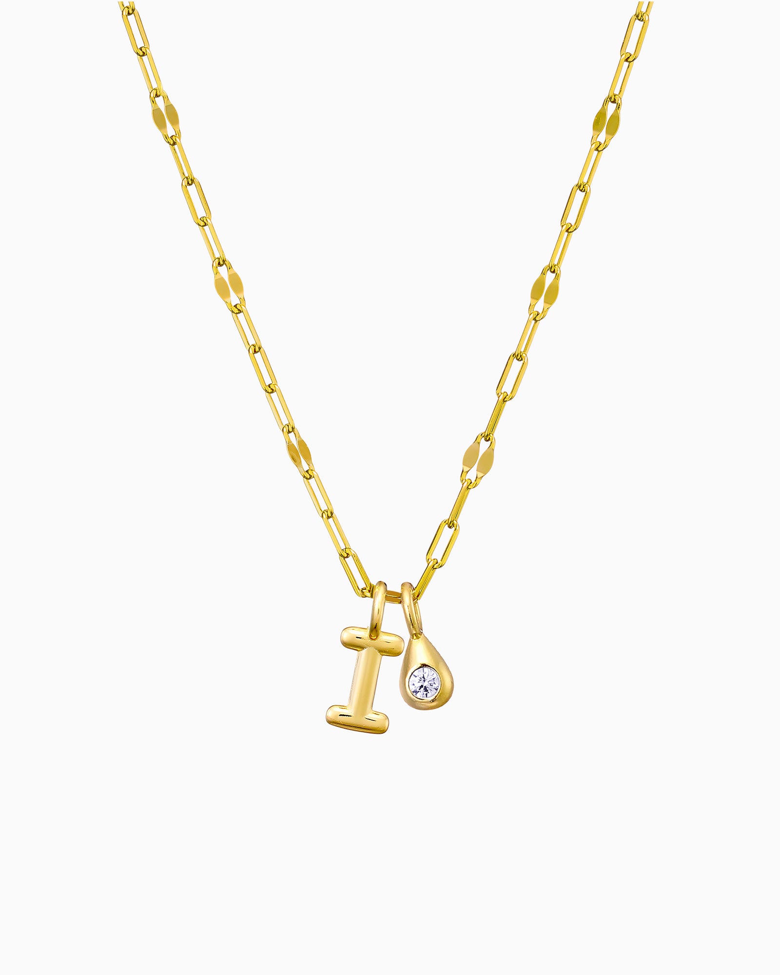 Imprint 14K Gold Vermeil I Initial Cubic Zirconia Necklace