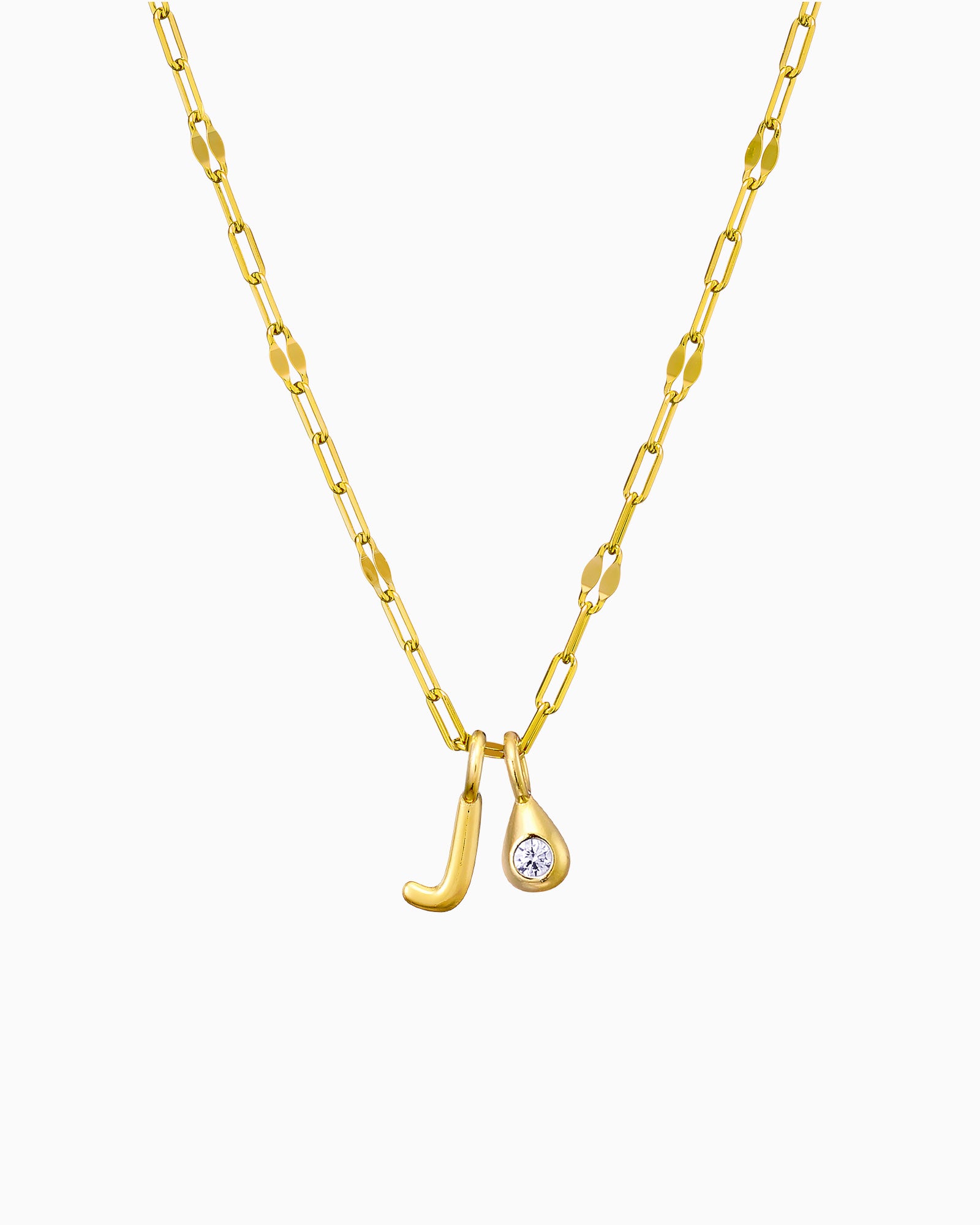 Imprint 14K Gold Vermeil J Initial Cubic Zirconia Necklace