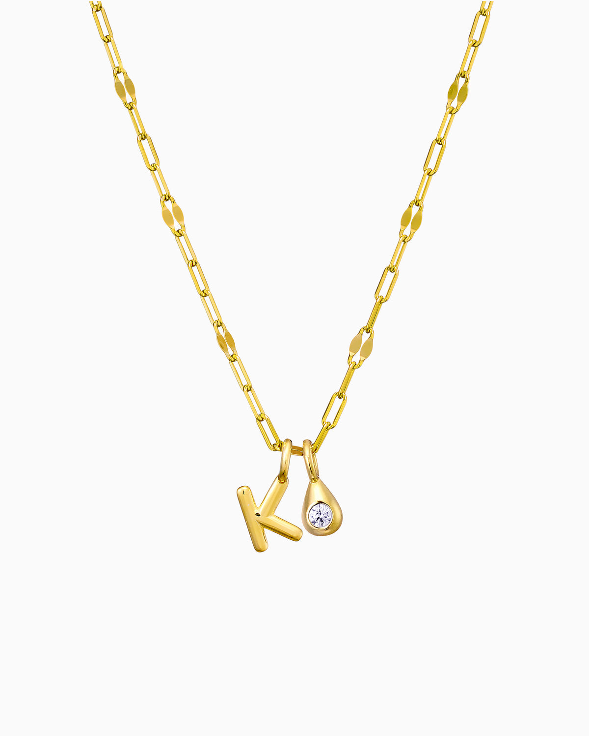 Imprint 14K Gold Vermeil K Initial Cubic Zirconia Necklace