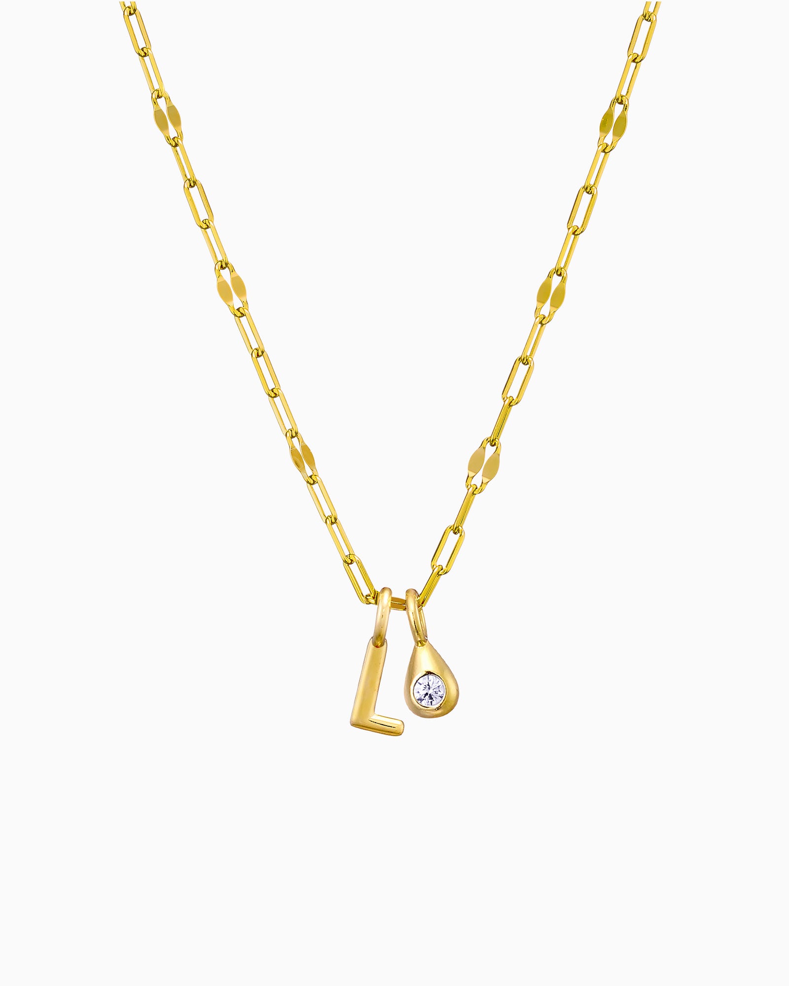 Imprint 14K Gold Vermeil L Initial Cubic Zirconia Necklace