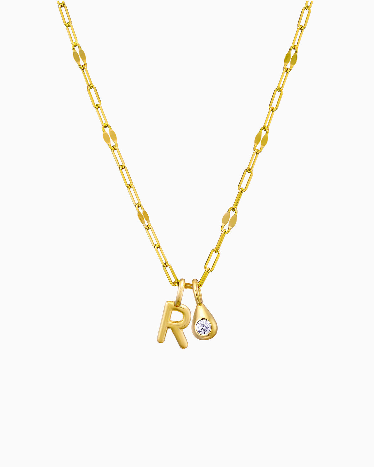 Imprint 14K Gold Vermeil R Initial Cubic Zirconia Necklace