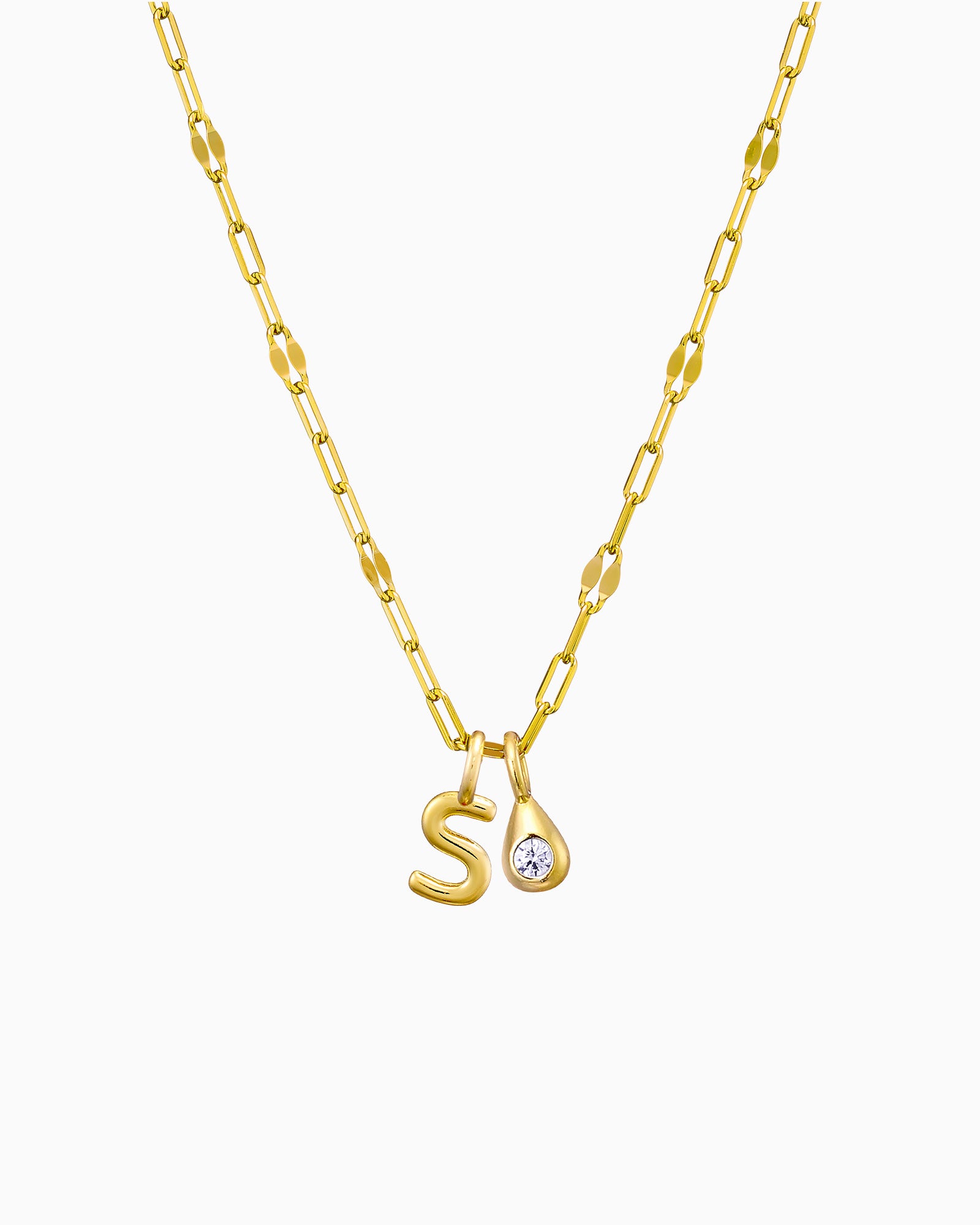 Imprint 14K Gold Vermeil S Initial Cubic Zirconia Necklace
