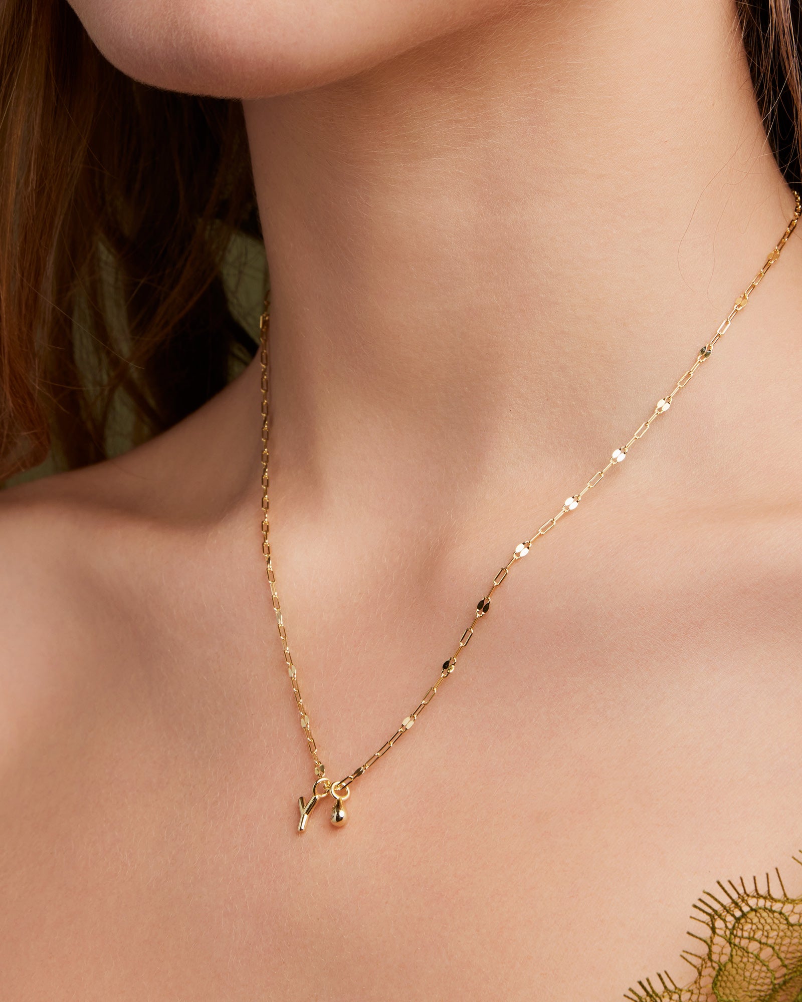 Imprint 14K Gold Vermeil Y Initial Cubic Zirconia Necklace