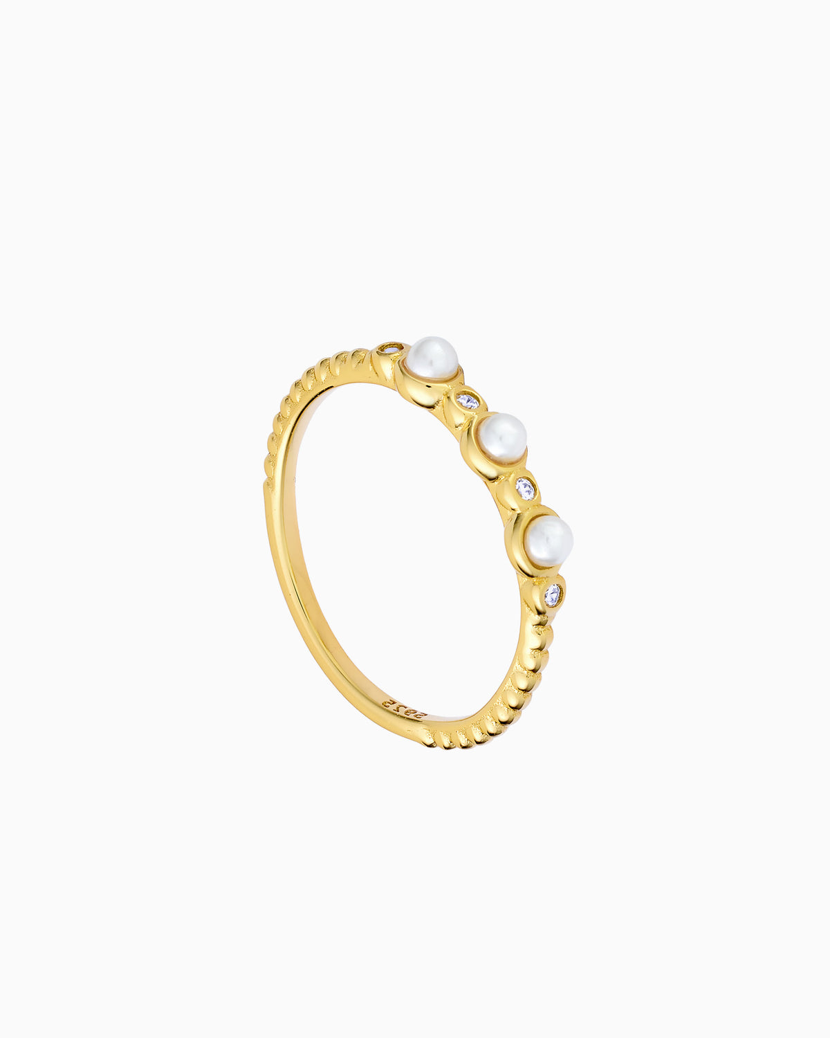 Perla 14k Gold Vermeil Shell Pearl Cubic Zirconia Ring