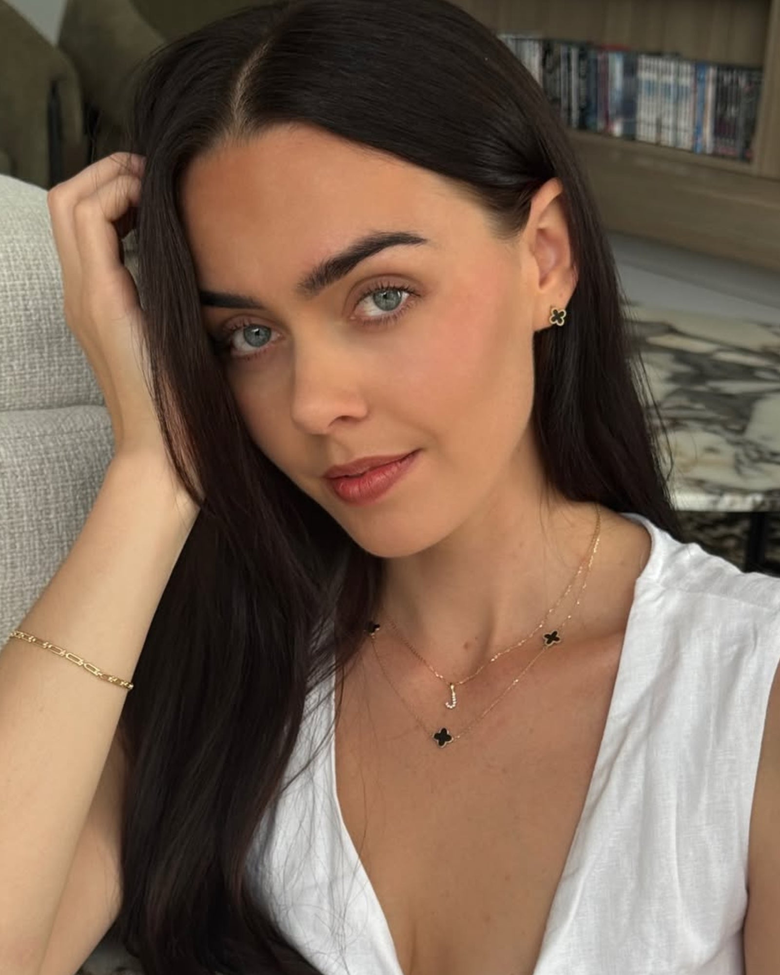 Imprint Lab Diamond and 9K Gold Initial pendant on gold chain