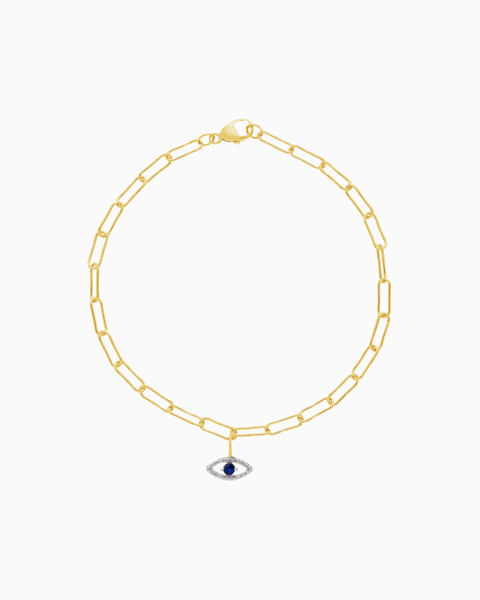 Signature 9K Gold Lab Grown Diamond Evil Eye Bracelet