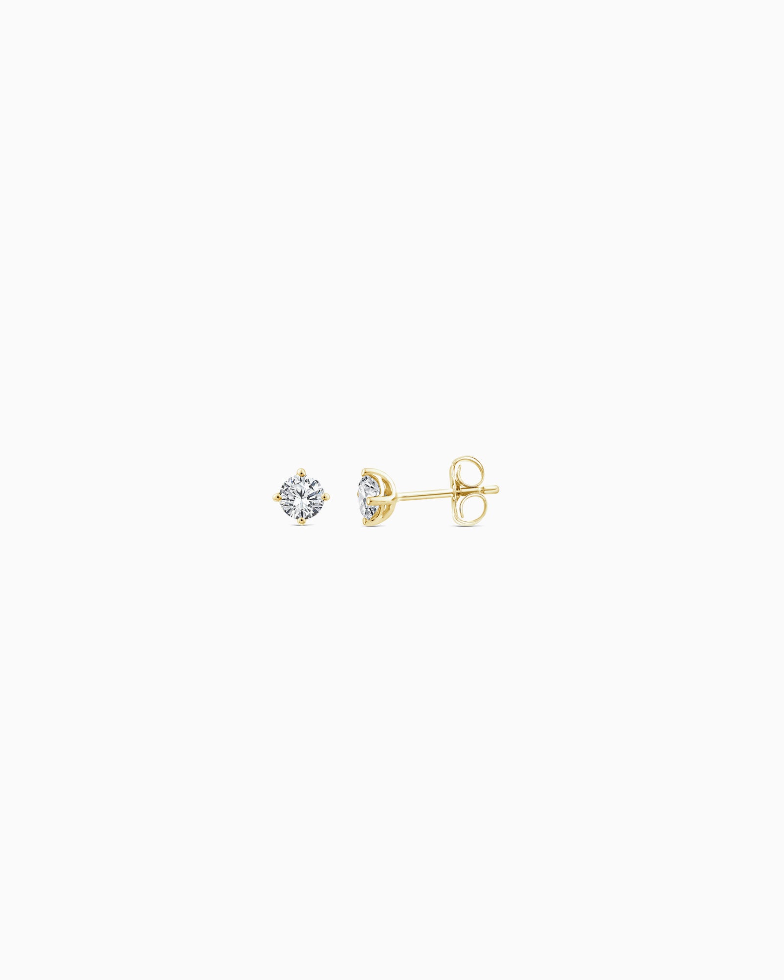 Signature 9K Yellow Gold 0.10ct Lab Grown Diamond 4-Claw Stud Earrings