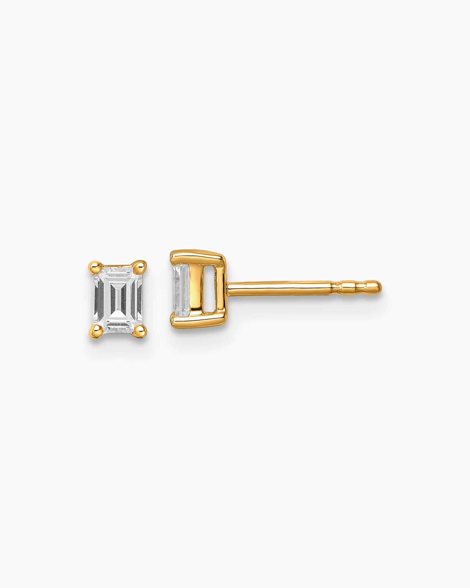 Signature 9K Gold 0.50ct Emerald Lab Grown Diamond Claw Stud Earrings