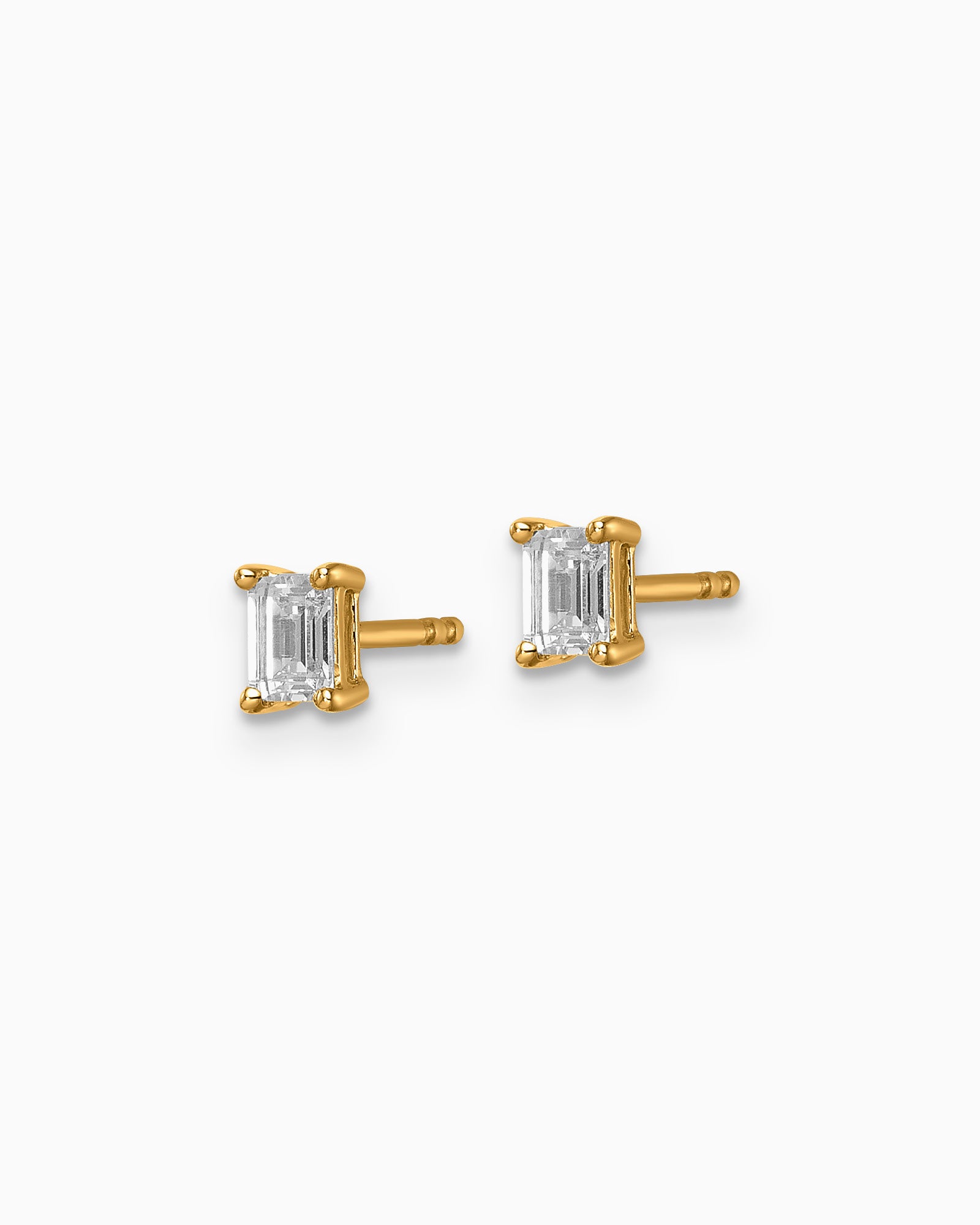 Signature 9K Gold 0.50ct Emerald Lab Grown Diamond Claw Stud Earrings