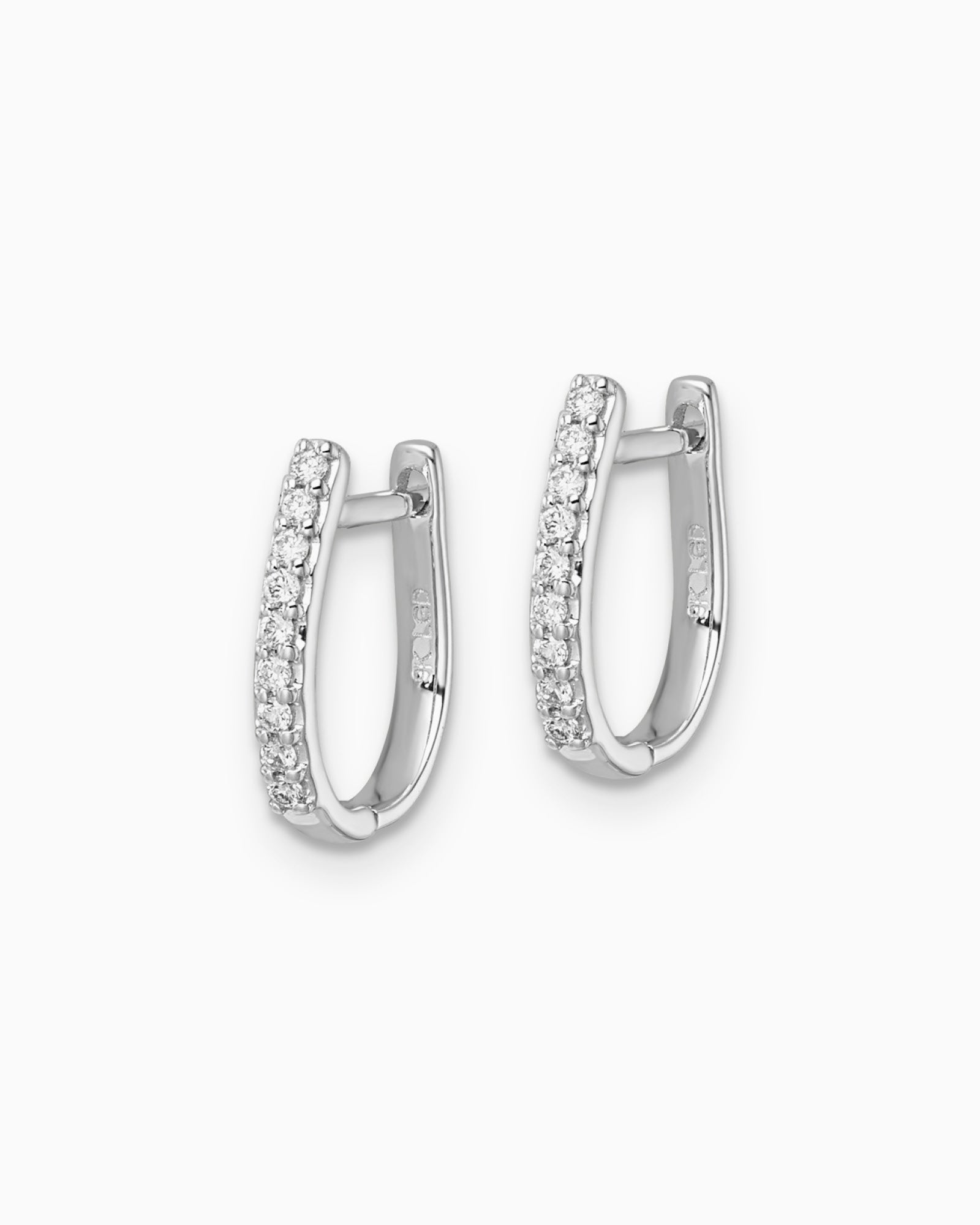 Signature 9K White Gold Lab Grown Diamond Huggies