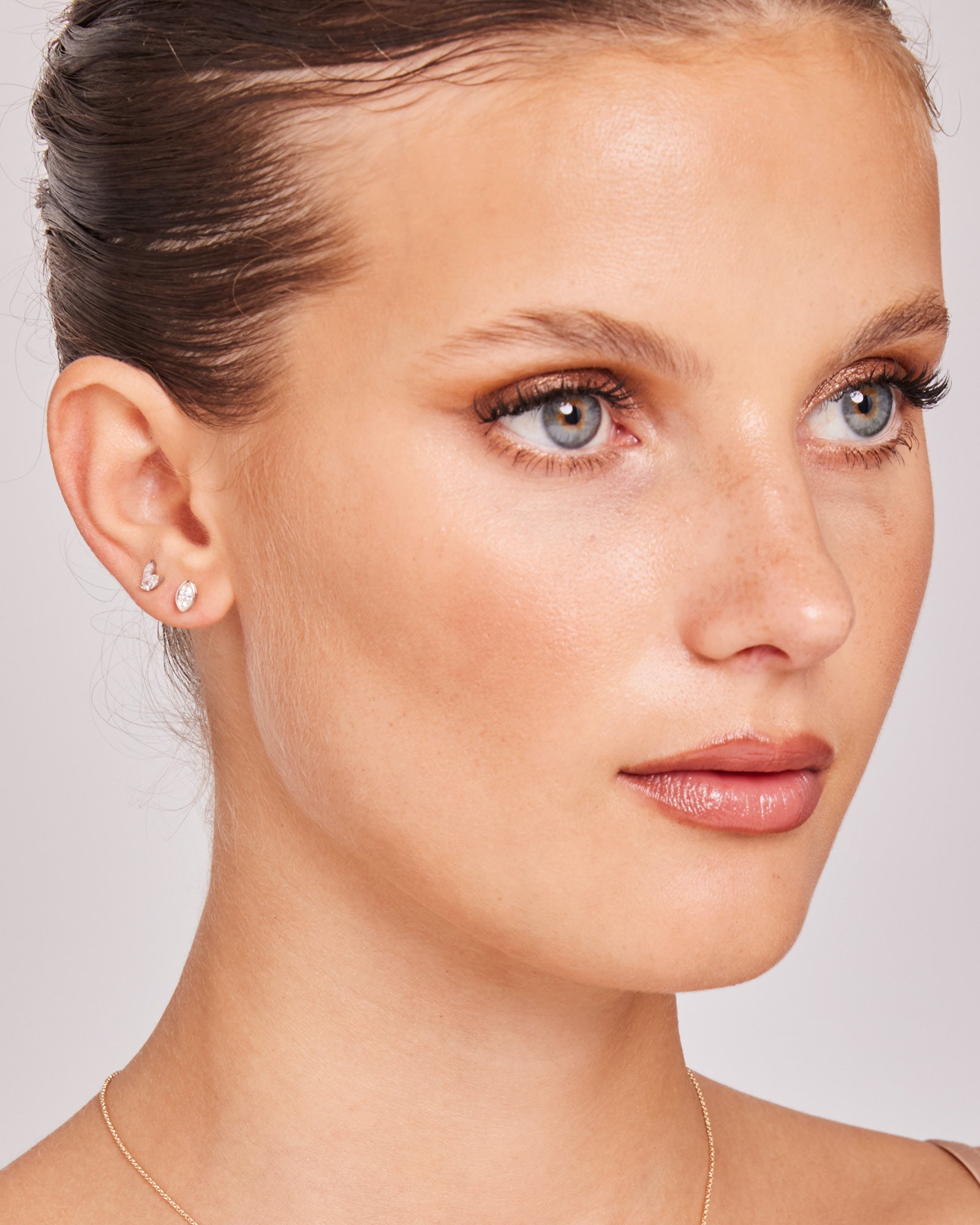 Radiance 9K White Gold Heart Lab Grown Diamond Studs