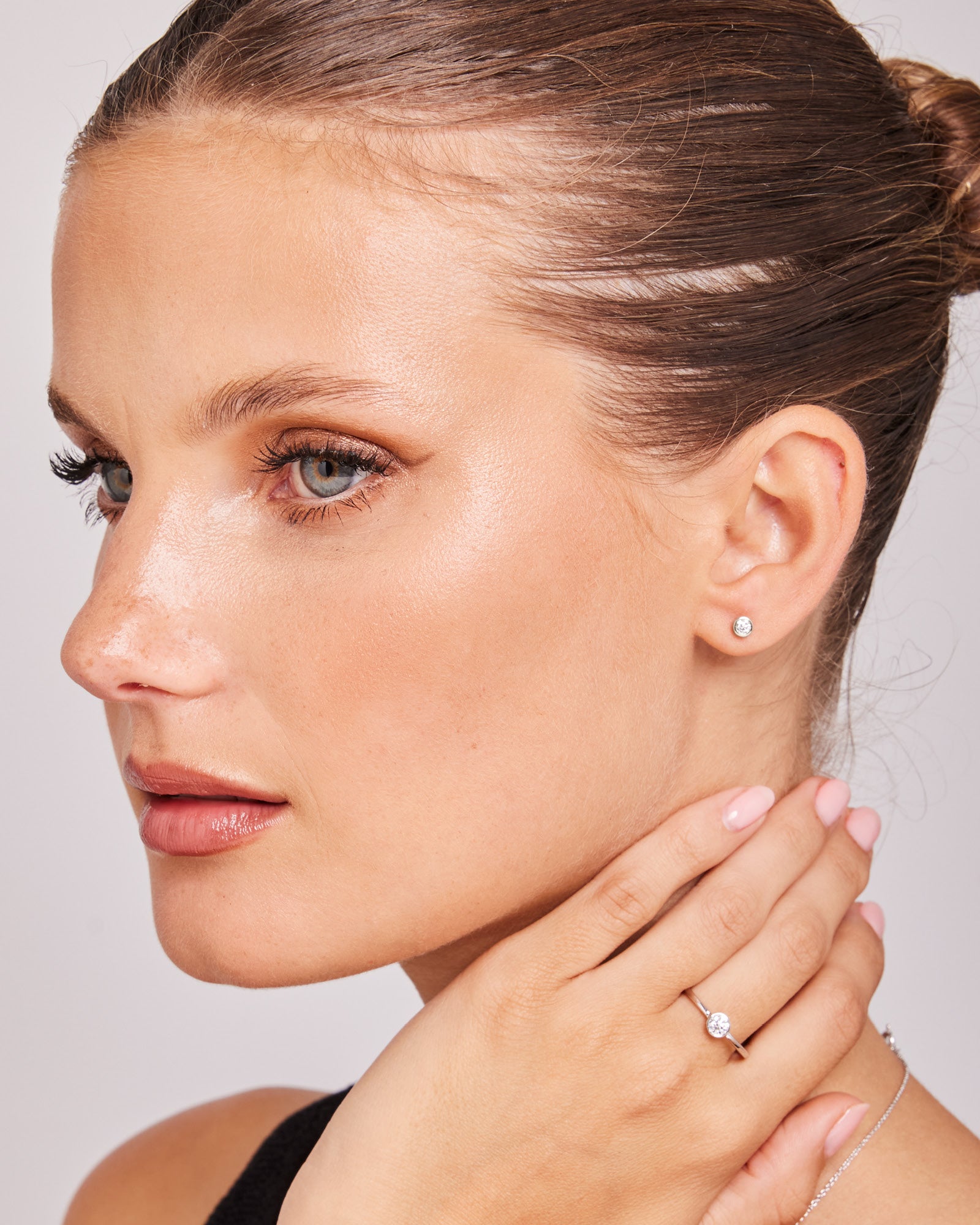 Radiance 9K White Gold Round Lab Grown Diamond Studs