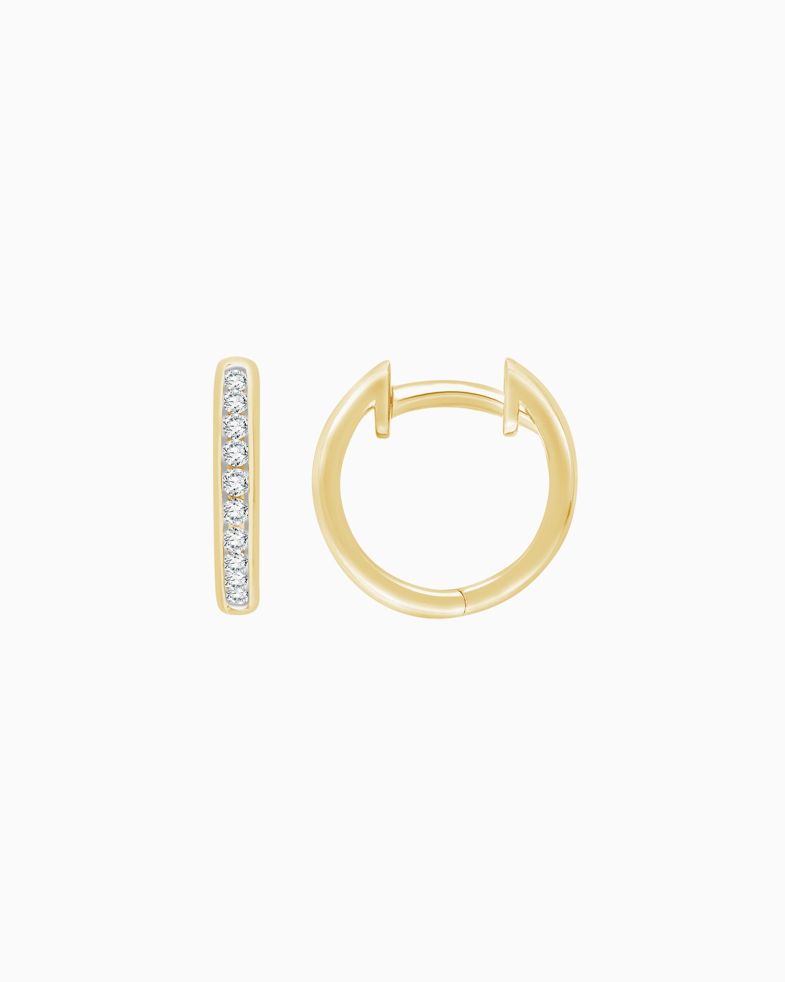 Signature 9K Gold 0.15ct Lab Grown Diamond Round Huggie Earrings
