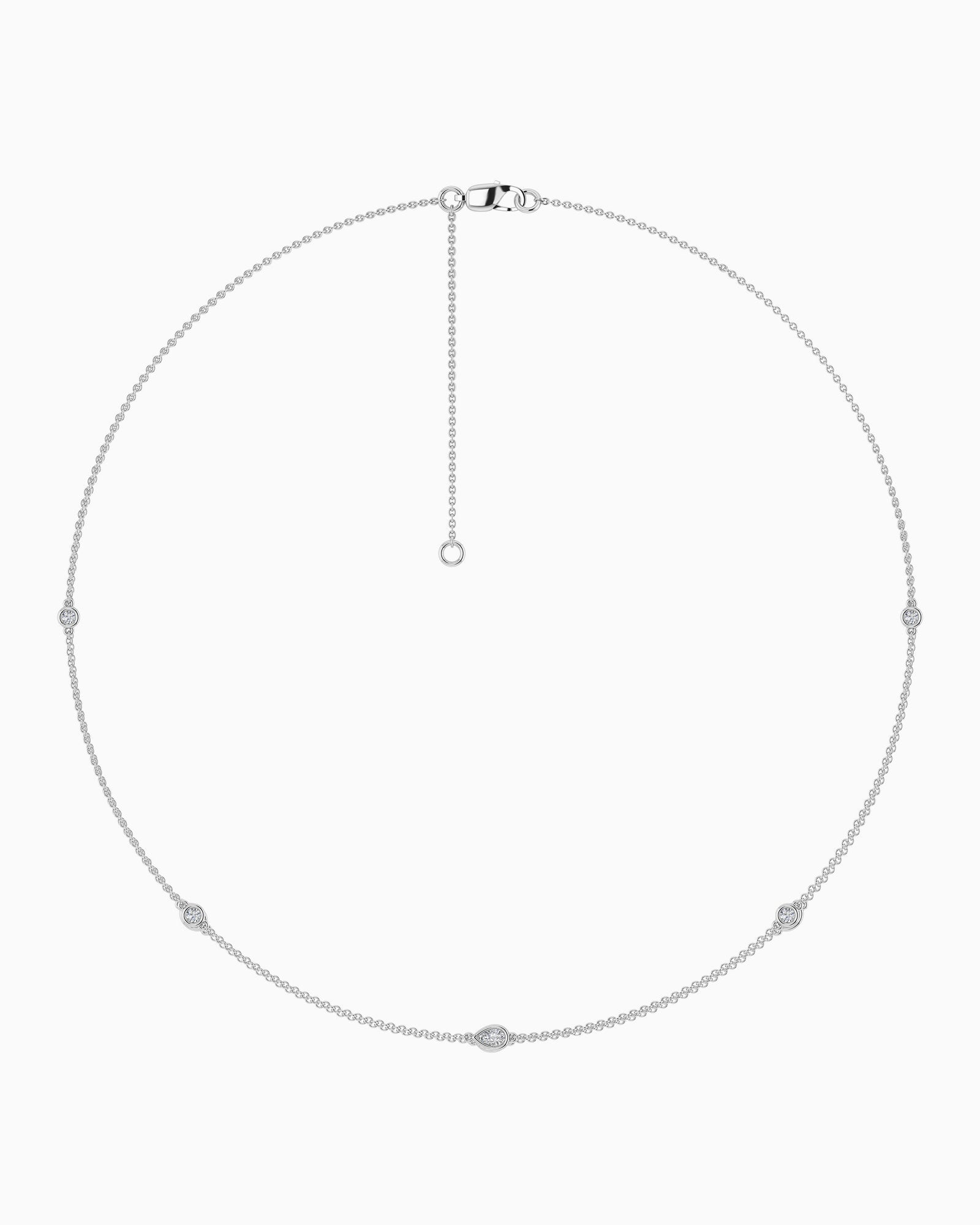 Signature 9K White Gold 0.33ct Lab Grown Diamond Station Necklace