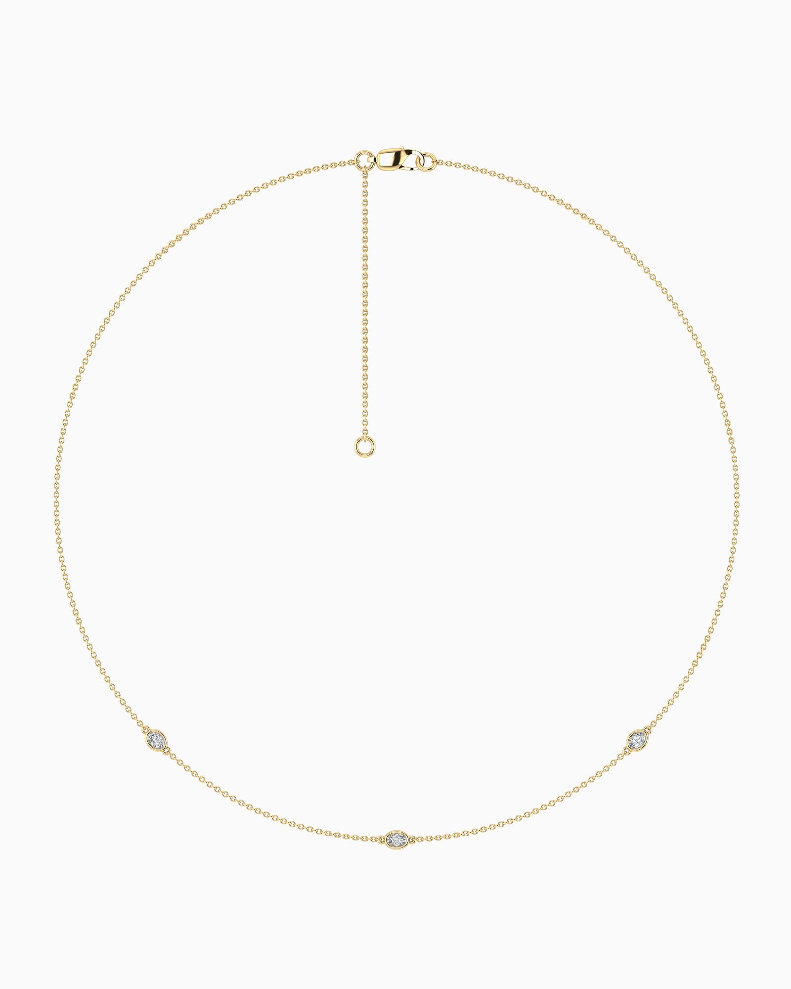 Signature 9K Gold 0.25ct Lab Grown Diamond Station Necklace