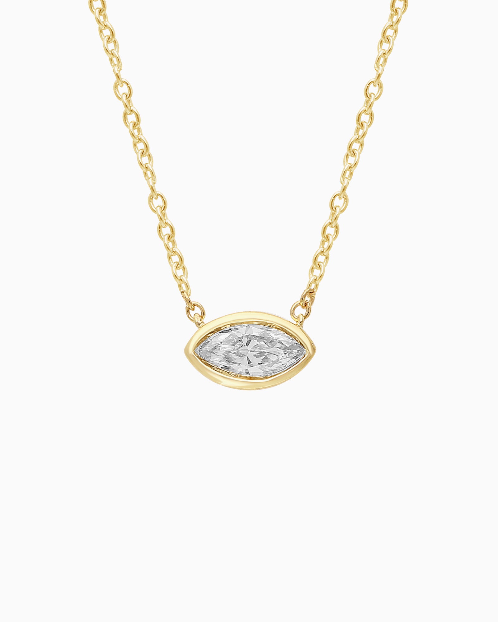 Radiance 9K Gold Marquise Lab Grown Diamond Necklace