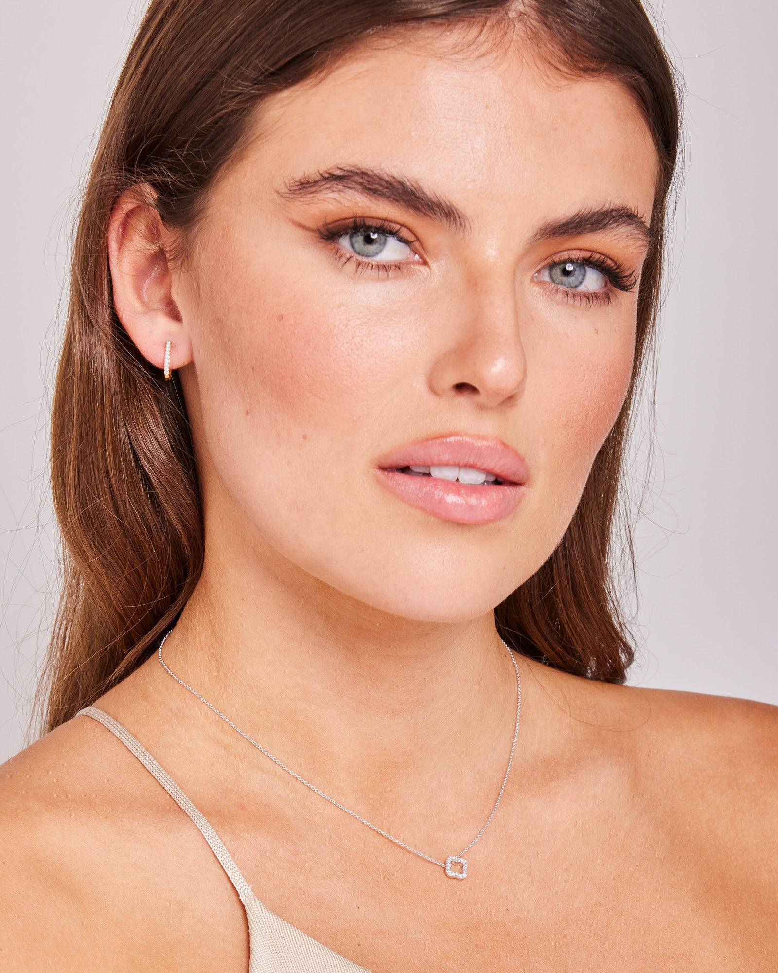 Signature 9K White Gold Lab Grown Diamond Clover Necklace
