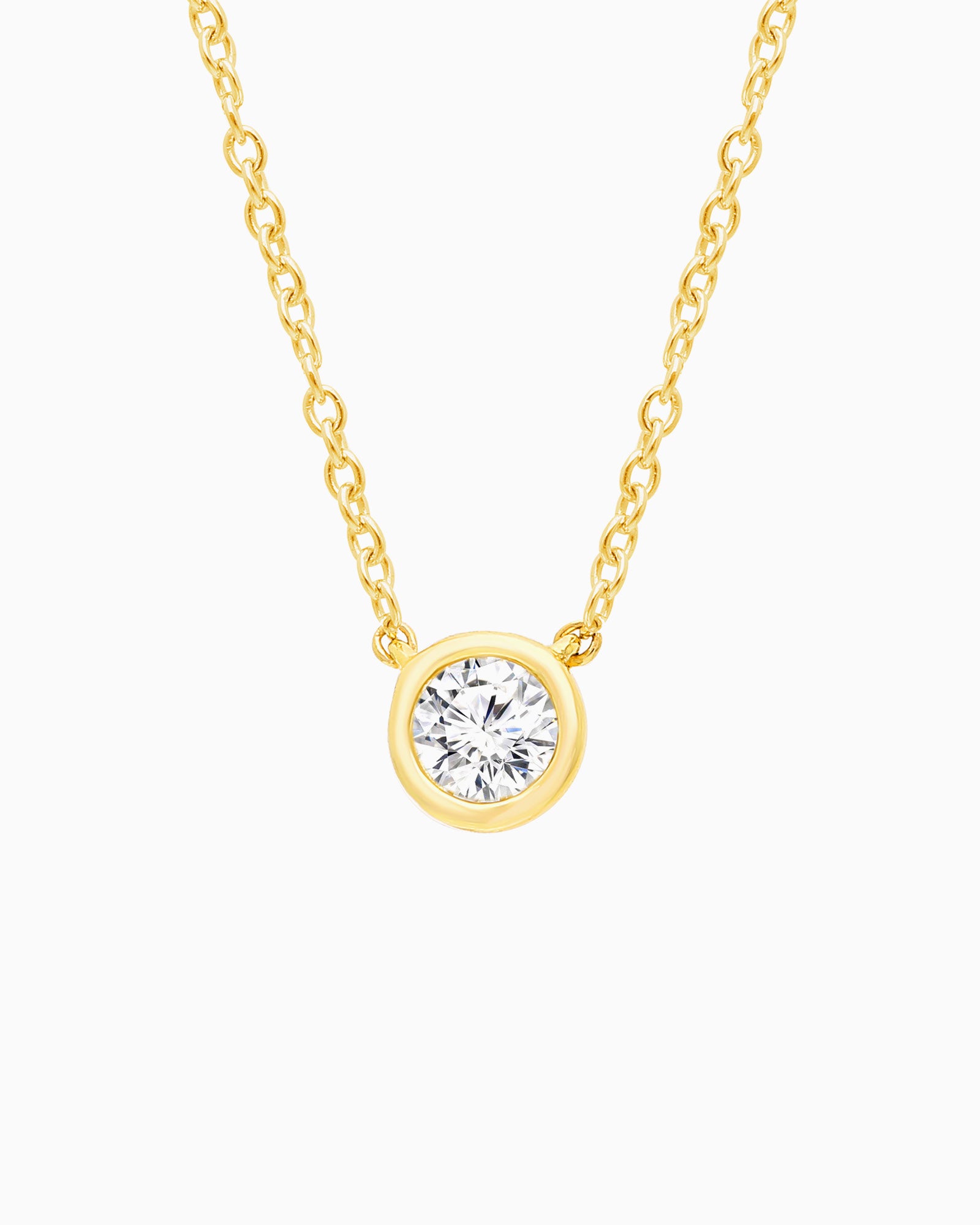 Radiance 9K Gold Round Lab Grown Diamond Necklace